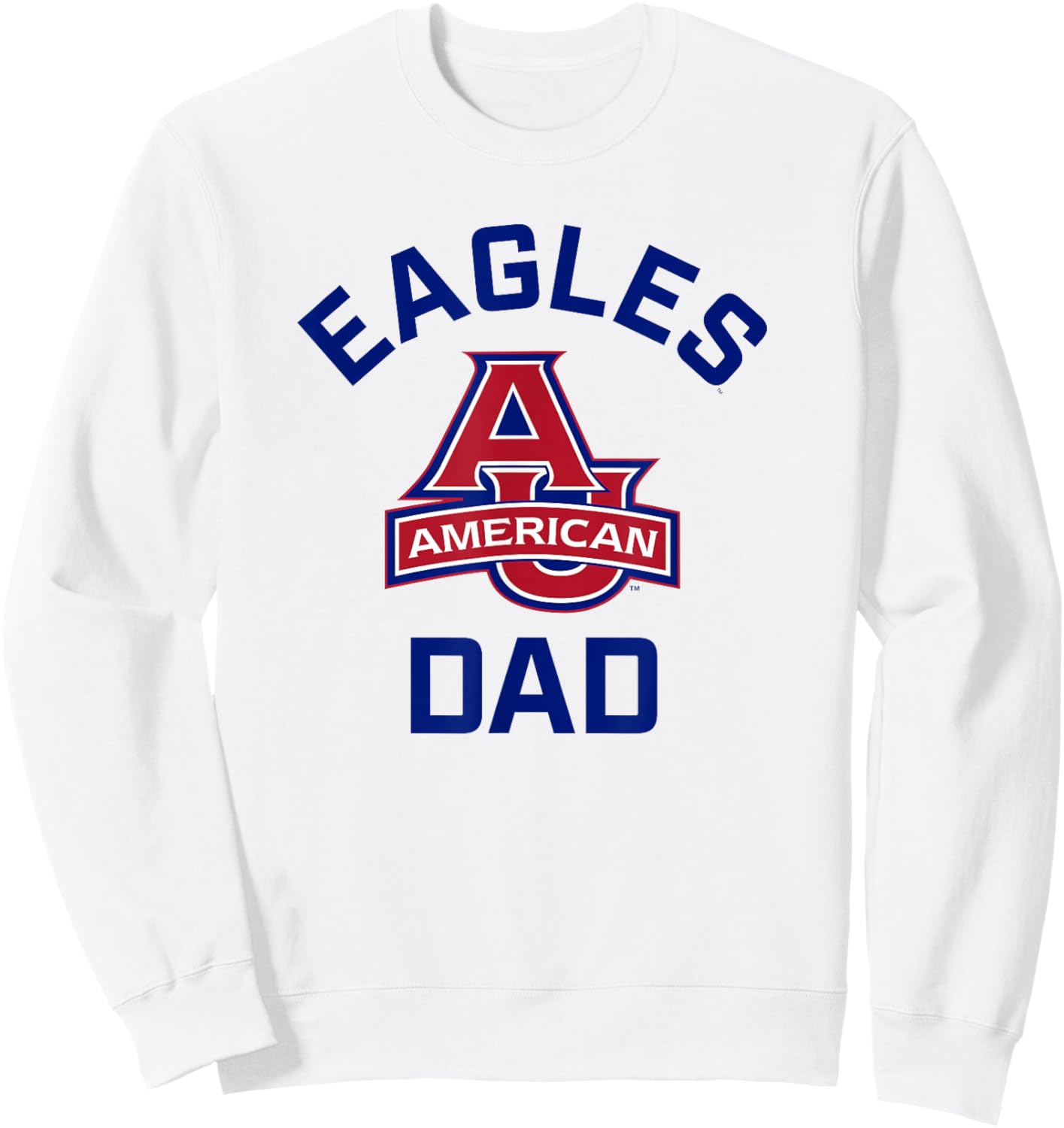 American University AU Eagles Arched Dad Sweatshirt - Sweatshirt | White