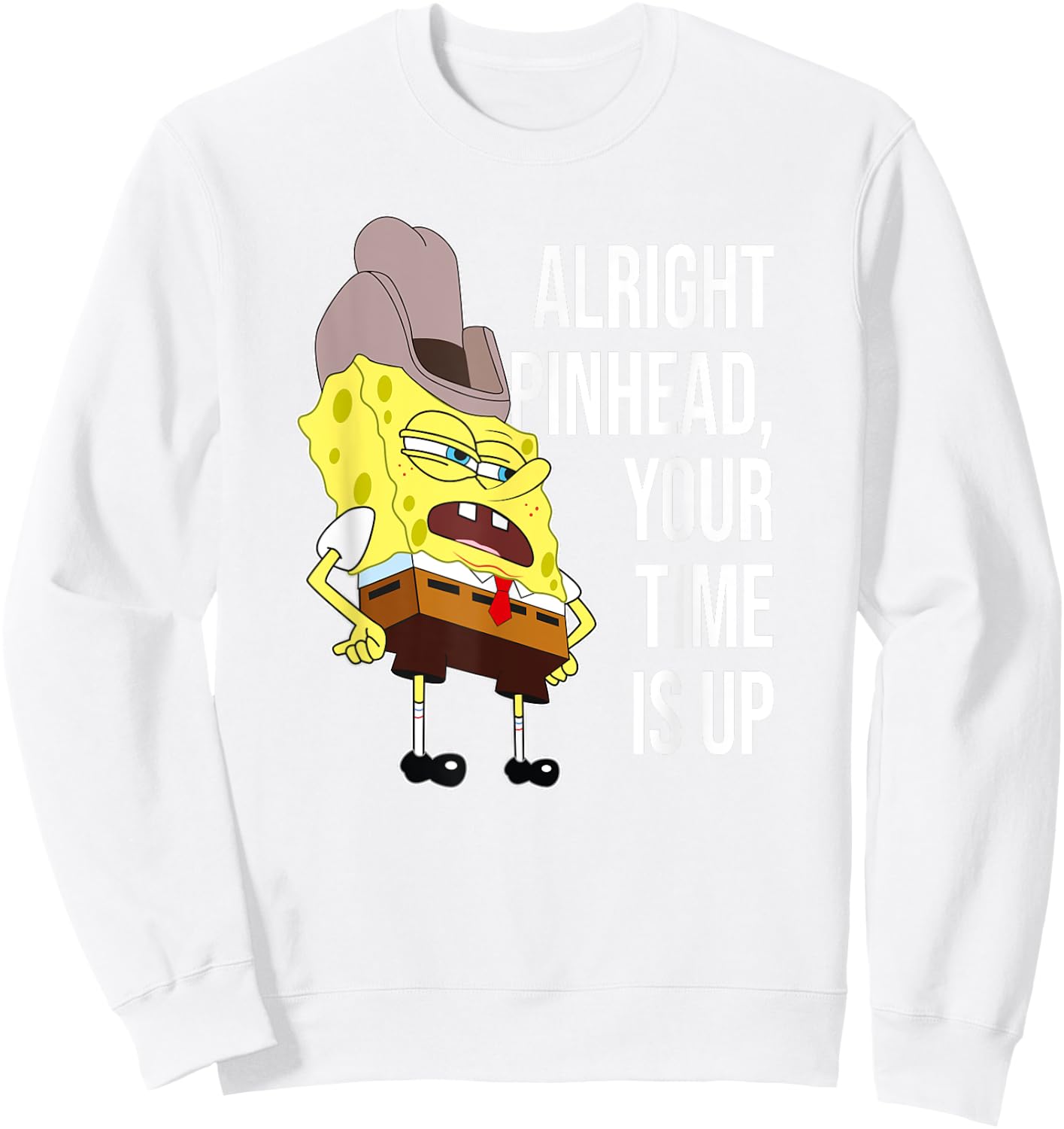 Mademark x SpongeBob SquarePants - SpongeBob - Alright Pinhead, Your Time is Up Sweatshirt - Sweatshirt | White