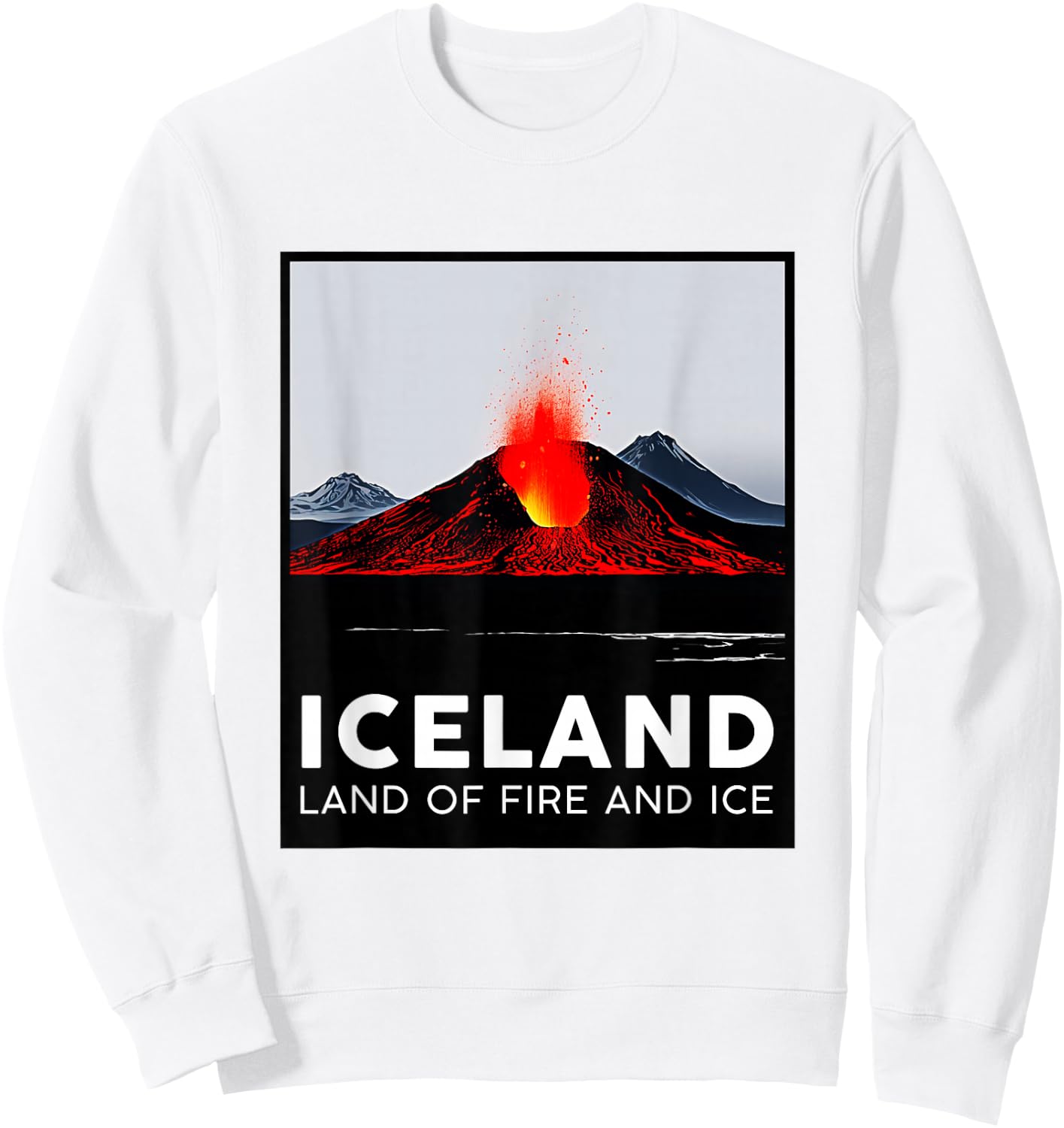 Iceland Volcano Fire Ice Hiking Camping Outdoors Vatnajökull Sweatshirt - Sweatshirt | White