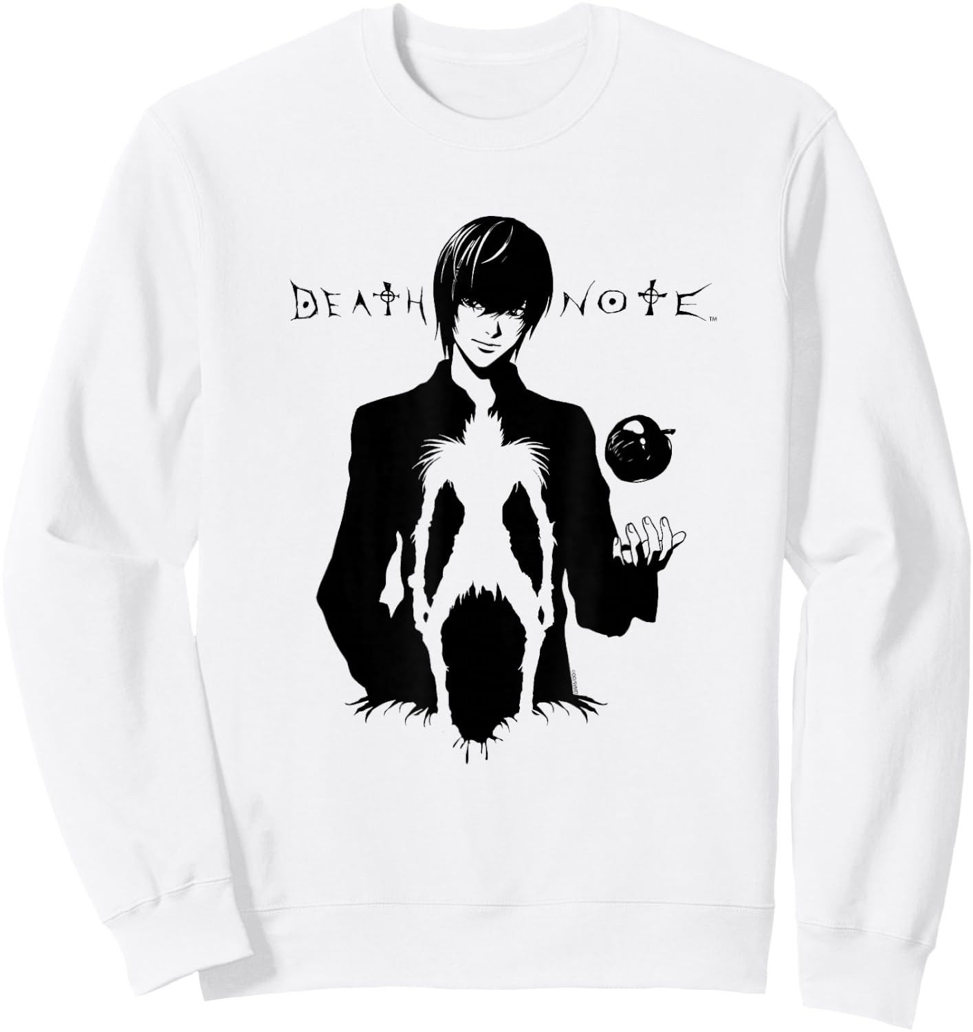 Death Note Light Silhoutte with Ryuk Anime Sweatshirt - Sweatshirt | White