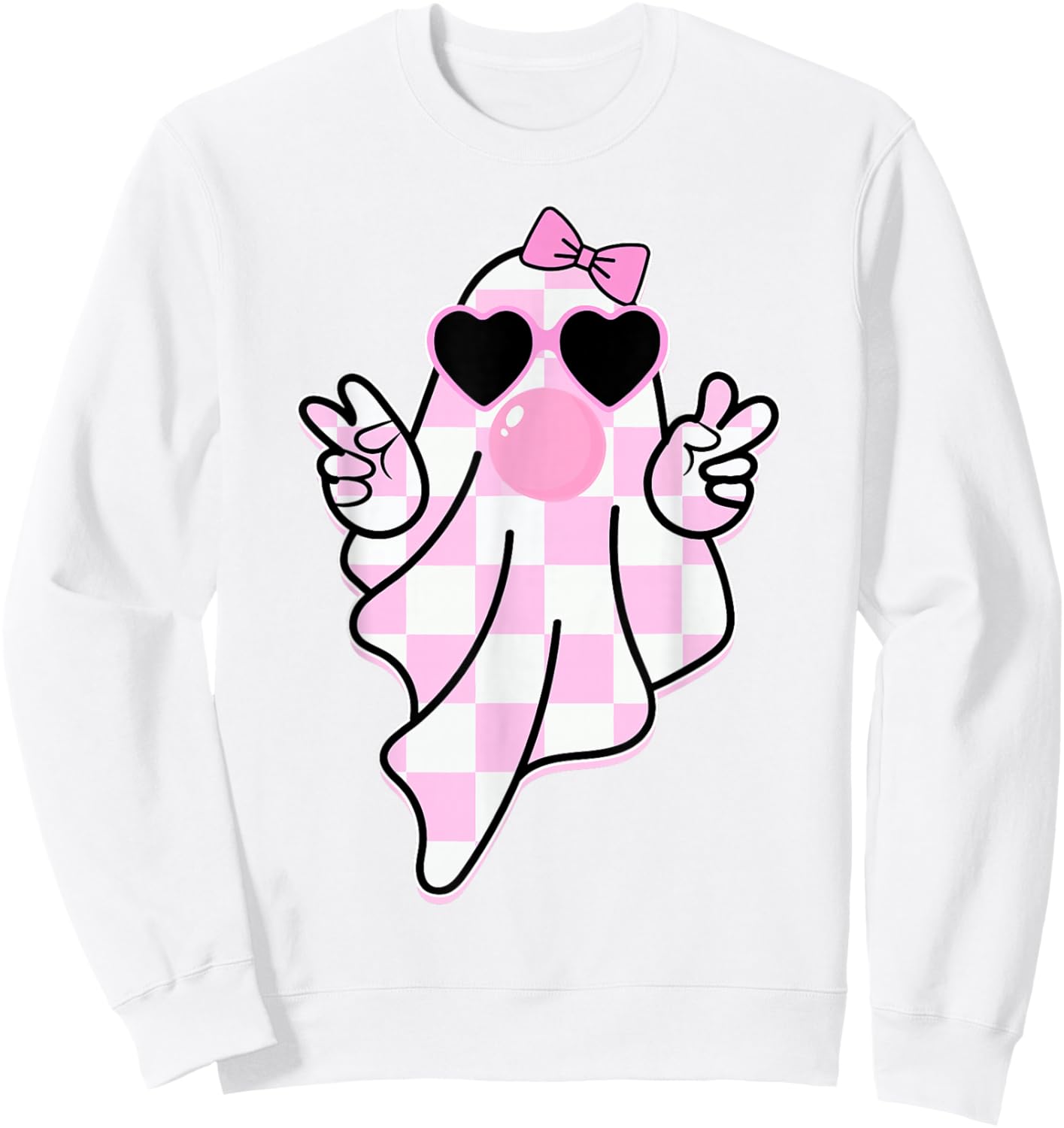Cute Girly Ghost Blowing Bubble Gift Girl kids Sweatshirt - Sweatshirt | White