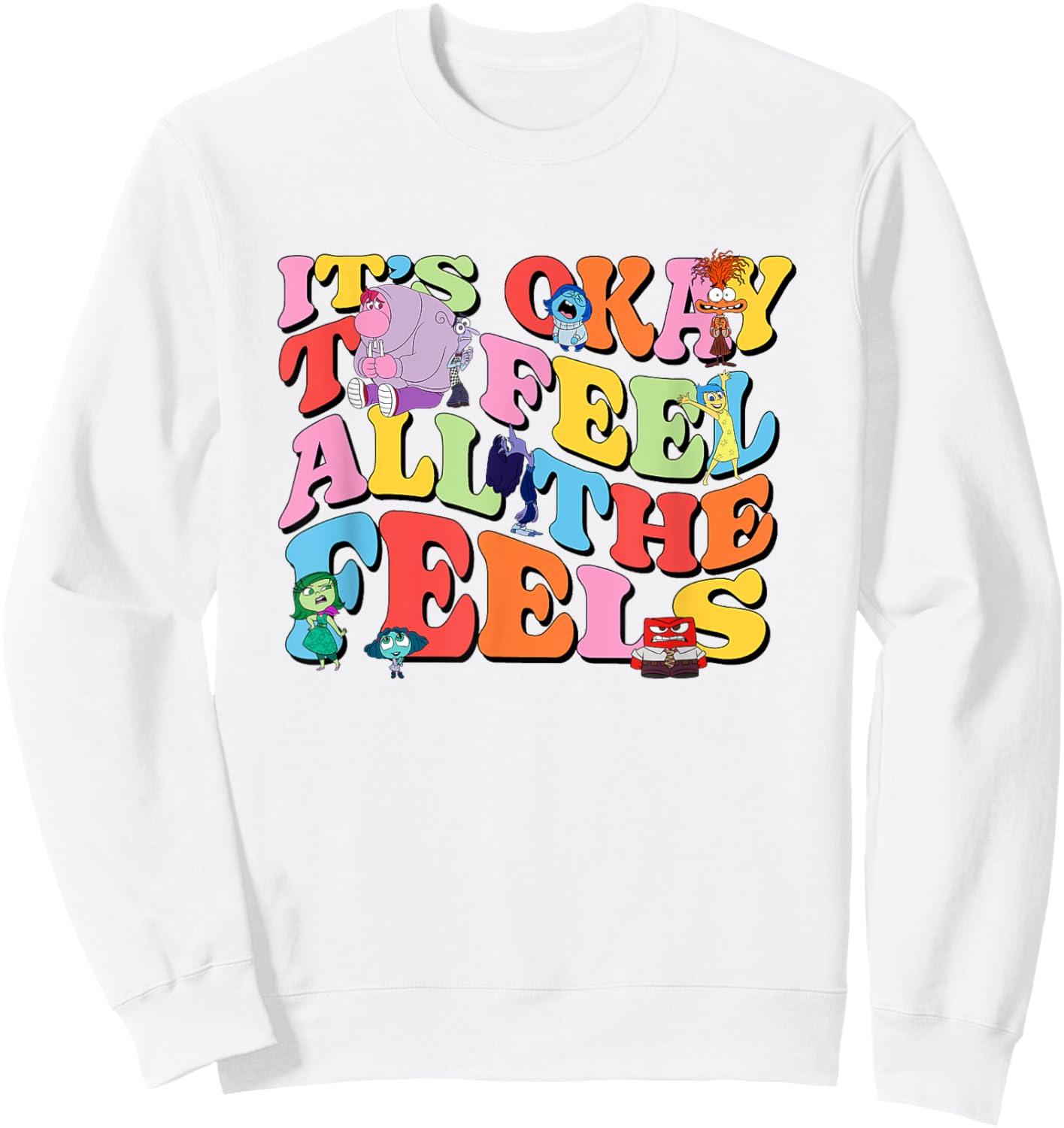 Disney Pixar Inside Out 2 It’s Okay To Feel All The Feels Sweatshirt - Sweatshirt | White