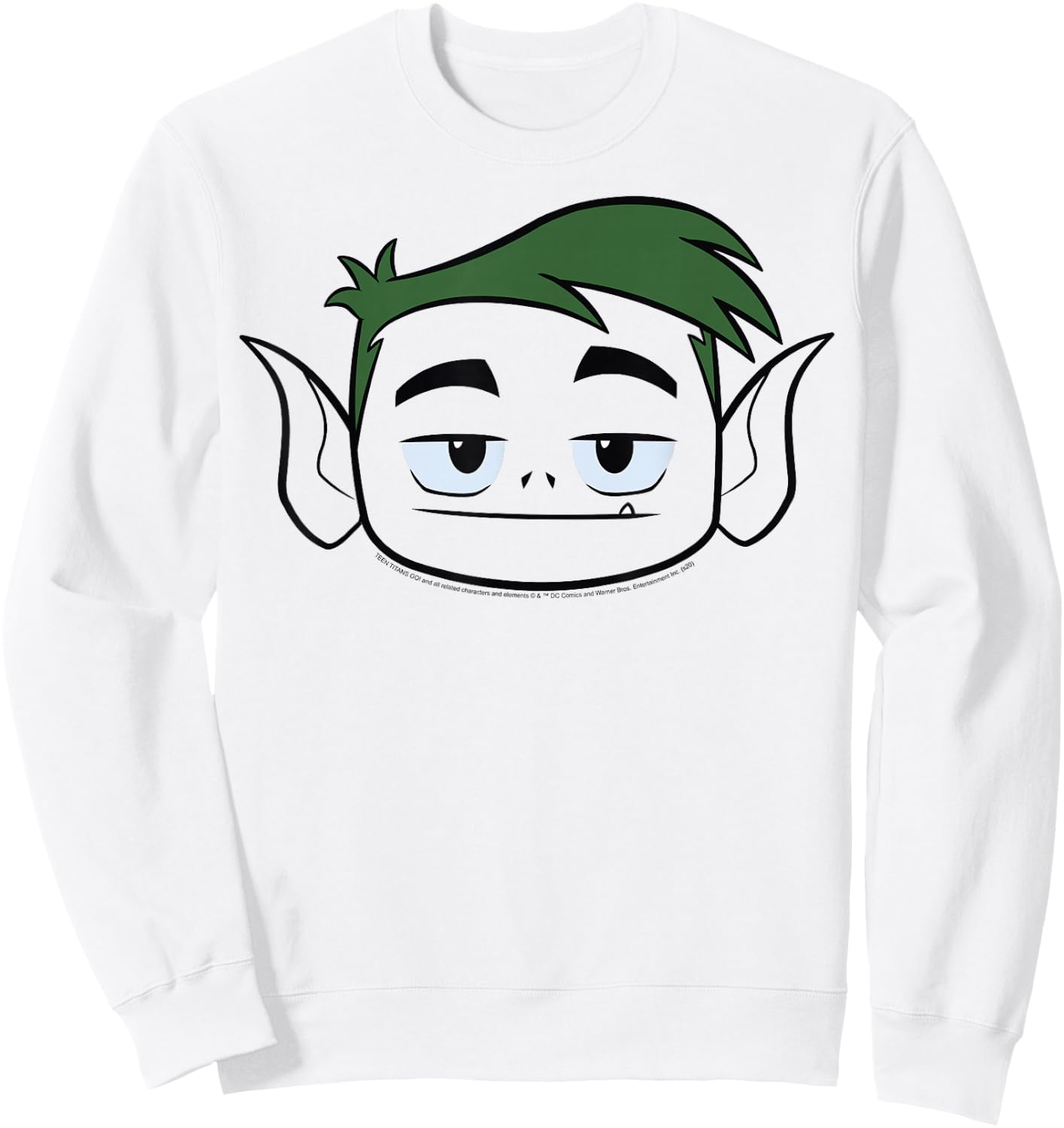 DC Comics Teen Titans Go! Beast Boy Big Face Sweatshirt - Sweatshirt | White