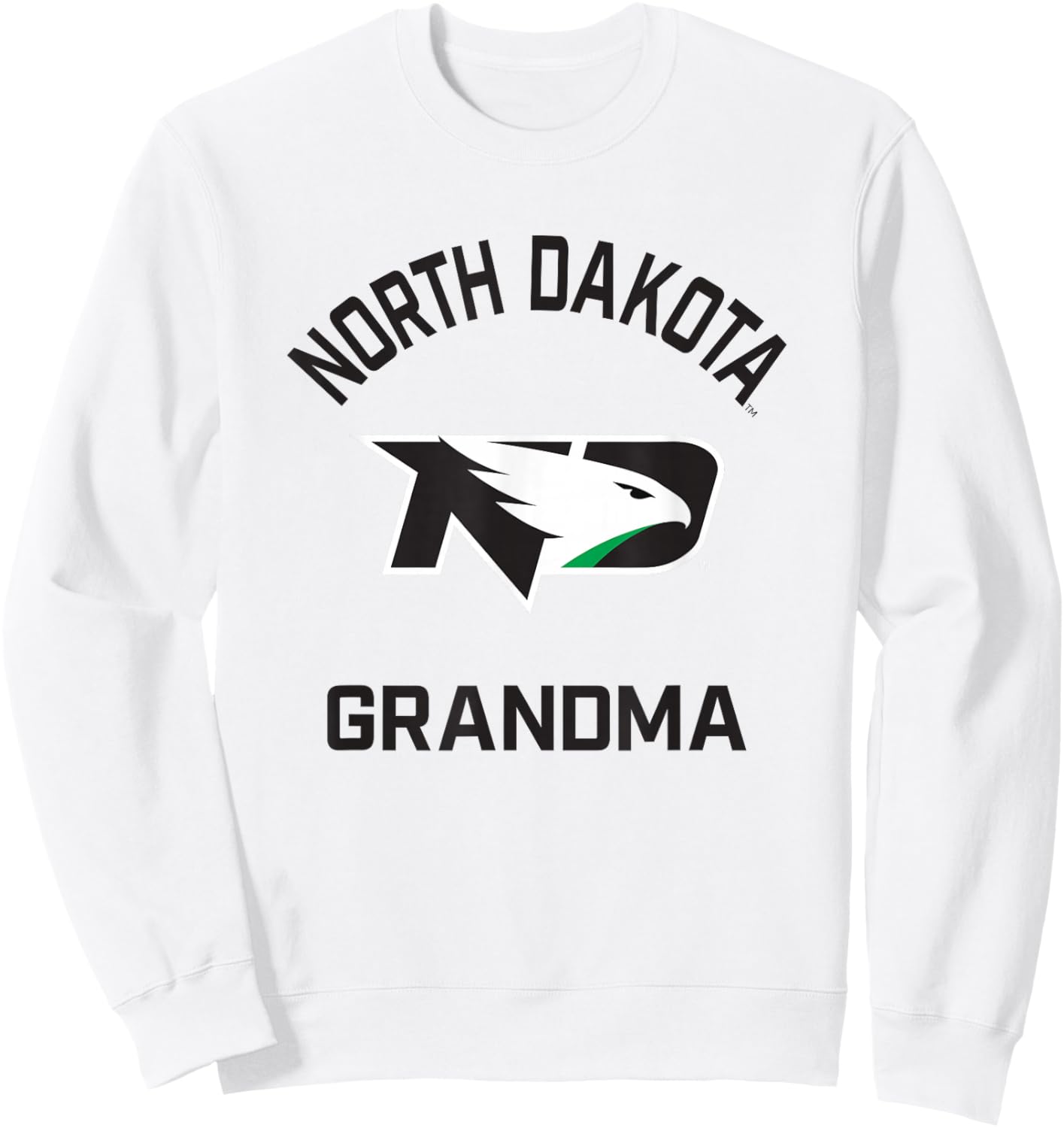 University of North Dakota Fighting Hawks Arched Grandma Sweatshirt - Sweatshirt | White