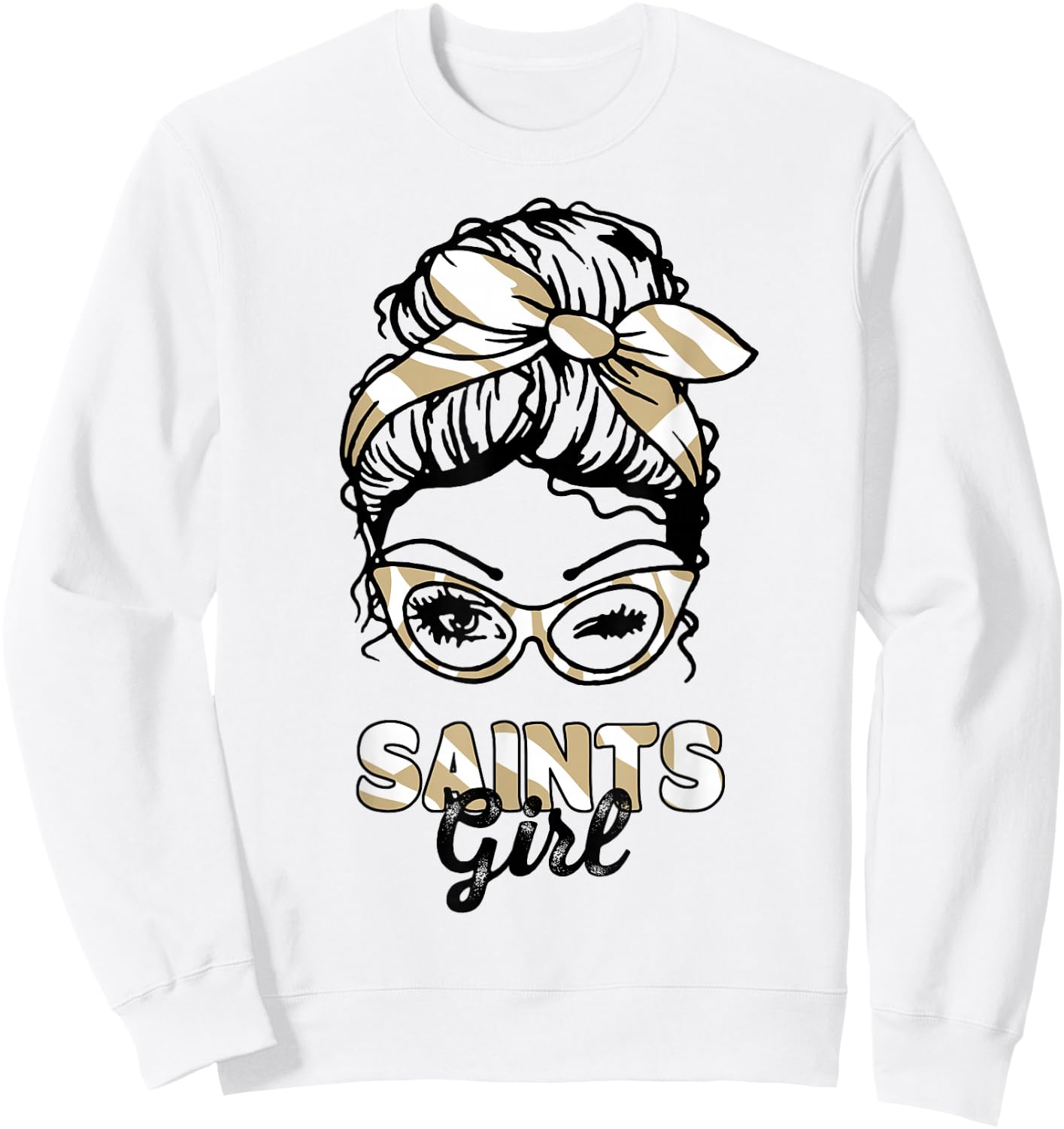 Saints Girl Messy Bun Sweatshirt - Sweatshirt | White