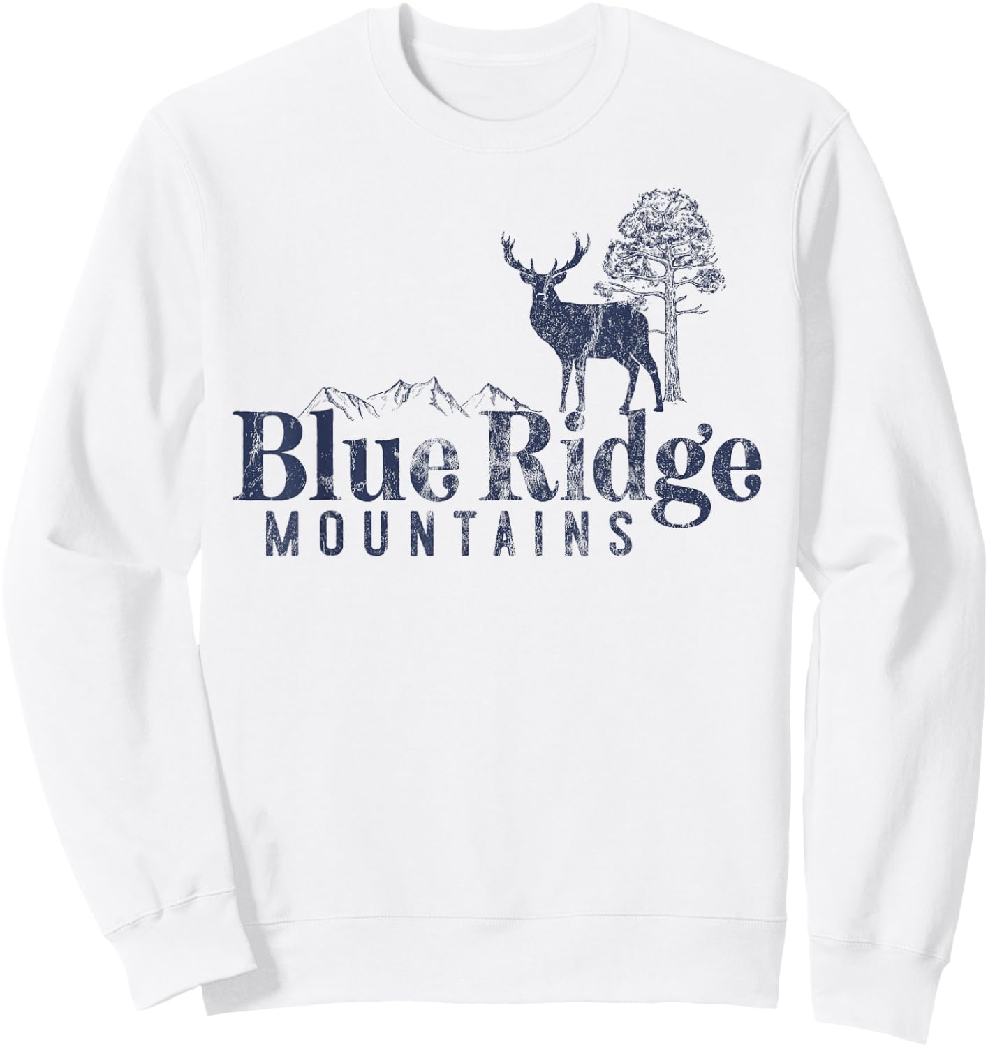Blue Ridge Mountains Vintage Retro Style Men Women Outdoors Sweatshirt - Sweatshirt | White