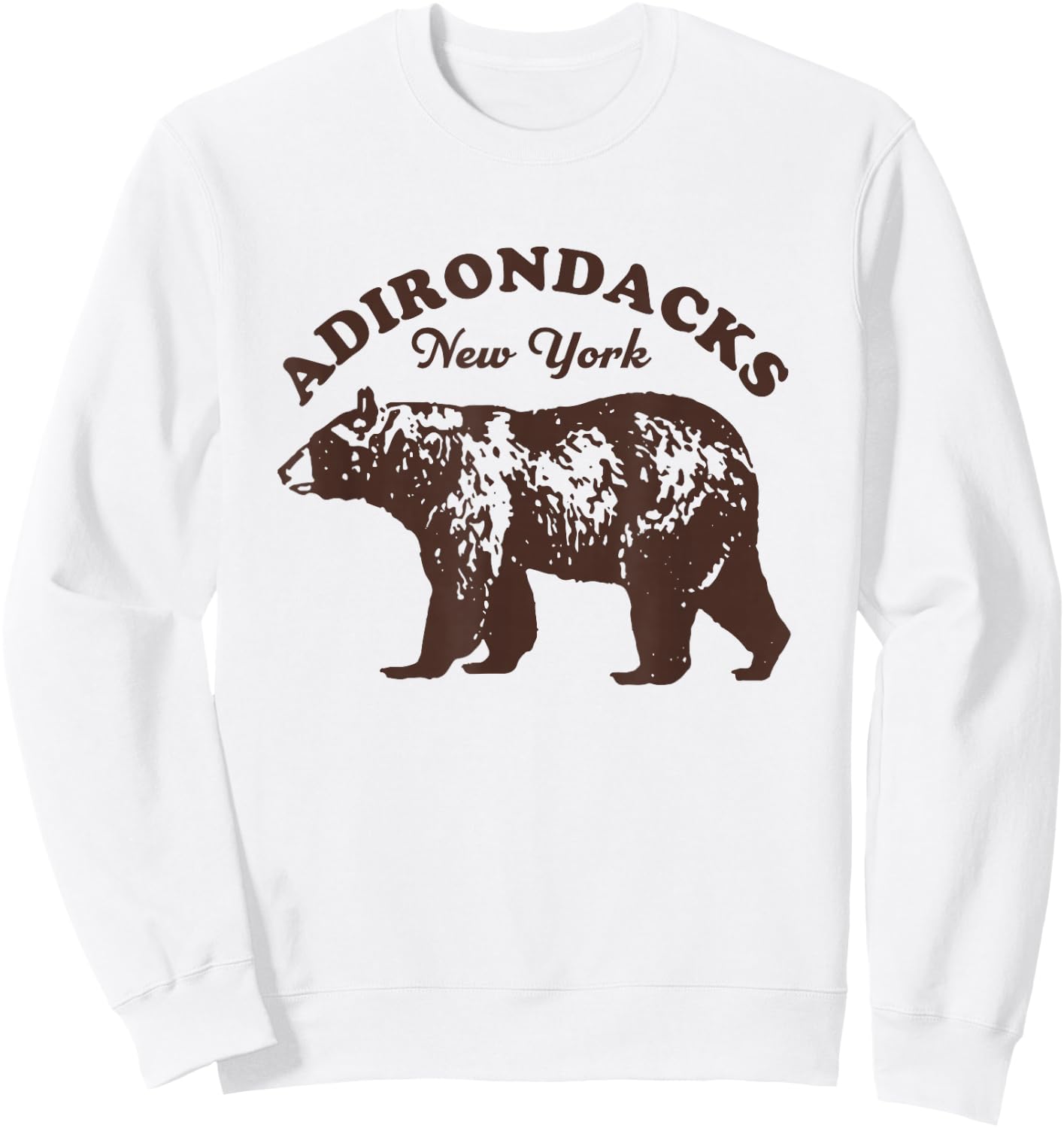 Adirondacks NY Bear Retro Vintage Style Hiking Mountains Men Sweatshirt - Sweatshirt | White
