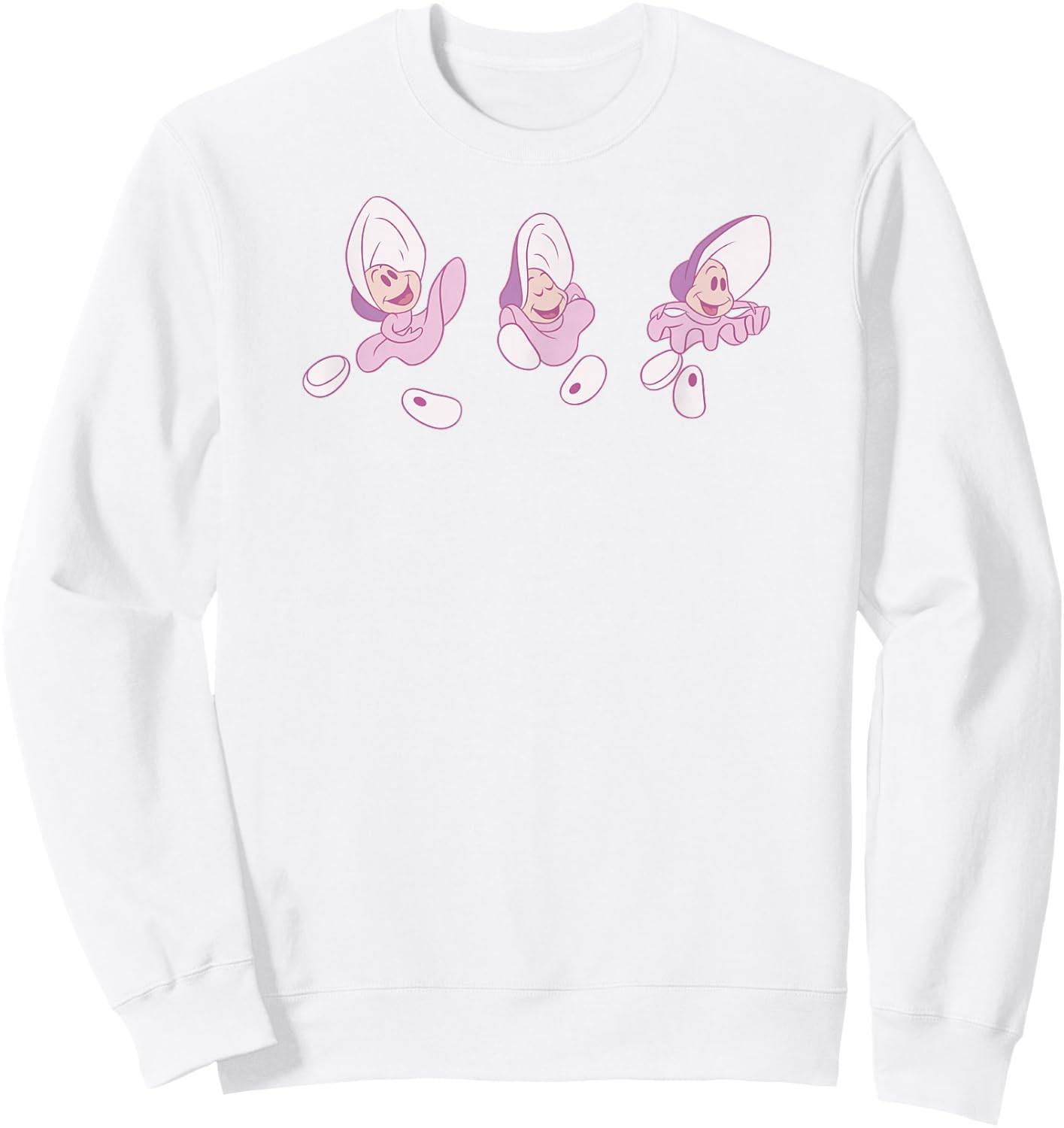 Disney Alice in Wonderland Cute Dancing Oysters Chest Logo Sweatshirt - Sweatshirt | White