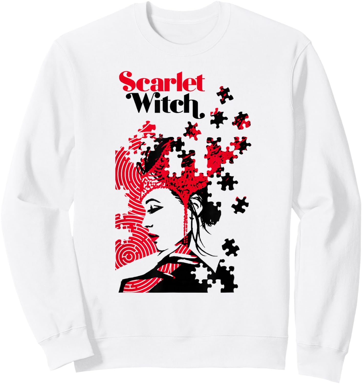 Marvel Avengers Scarlet Witch Wanda Maximoff Puzzle Sweatshirt - Sweatshirt | White