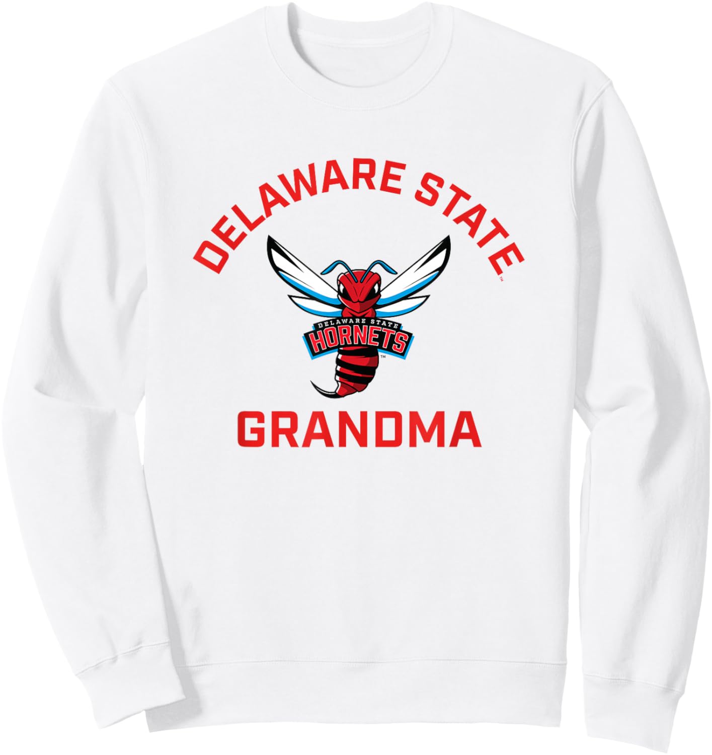 Delaware State University DSU Hornets Arched Grandma Sweatshirt - Sweatshirt | White