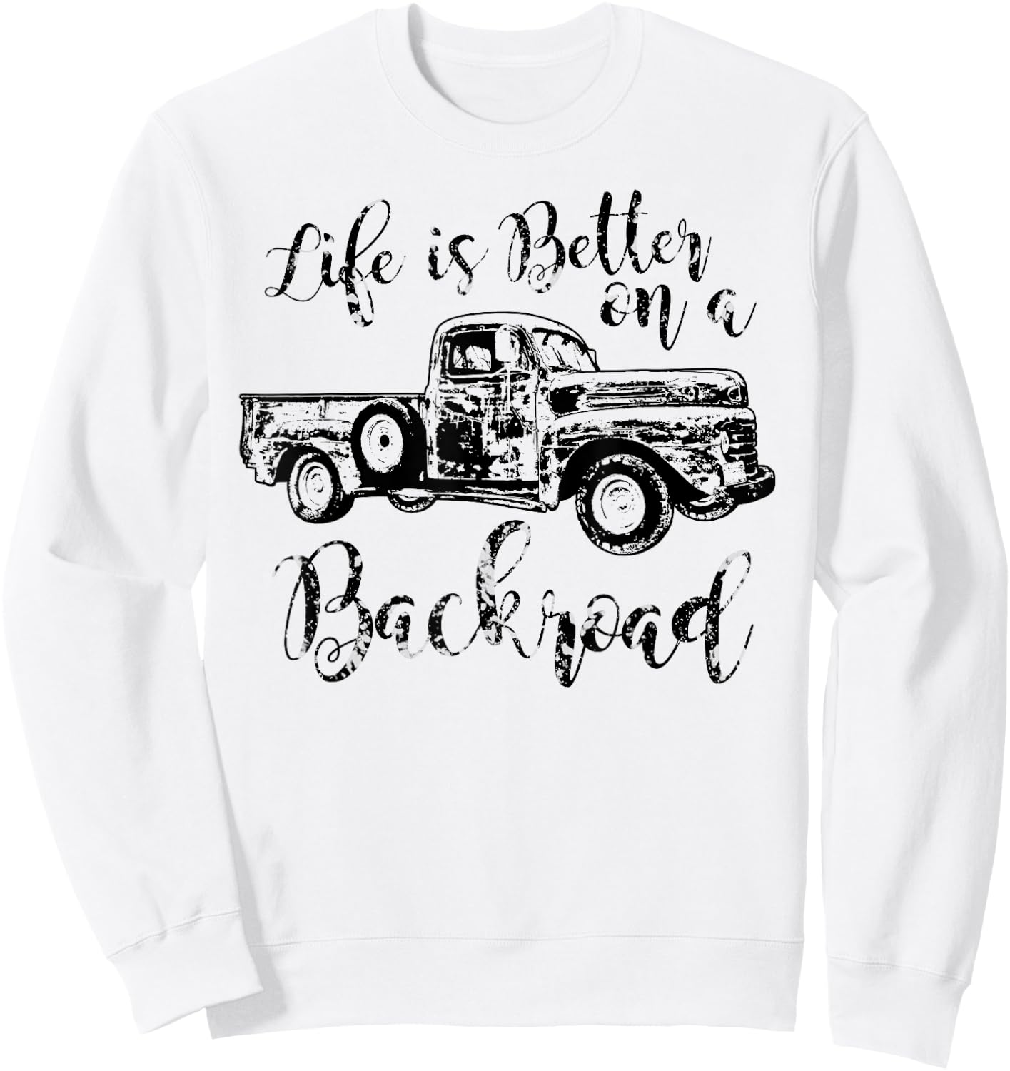 Life is better on a backroad country southern woman Vintage Sweatshirt - Sweatshirt | White
