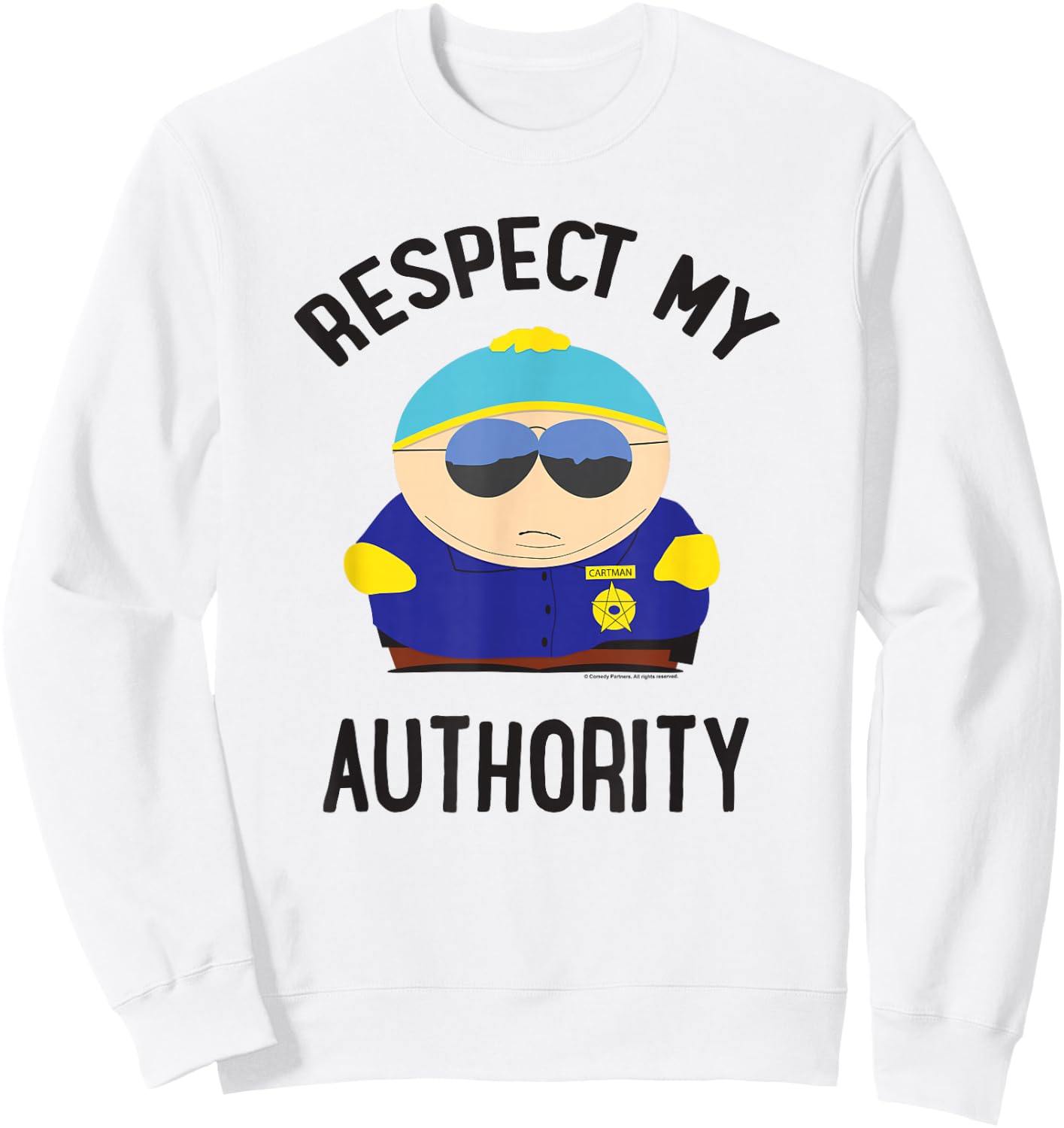 South Park Cartman Respect My Authority Sweatshirt - Sweatshirt | White