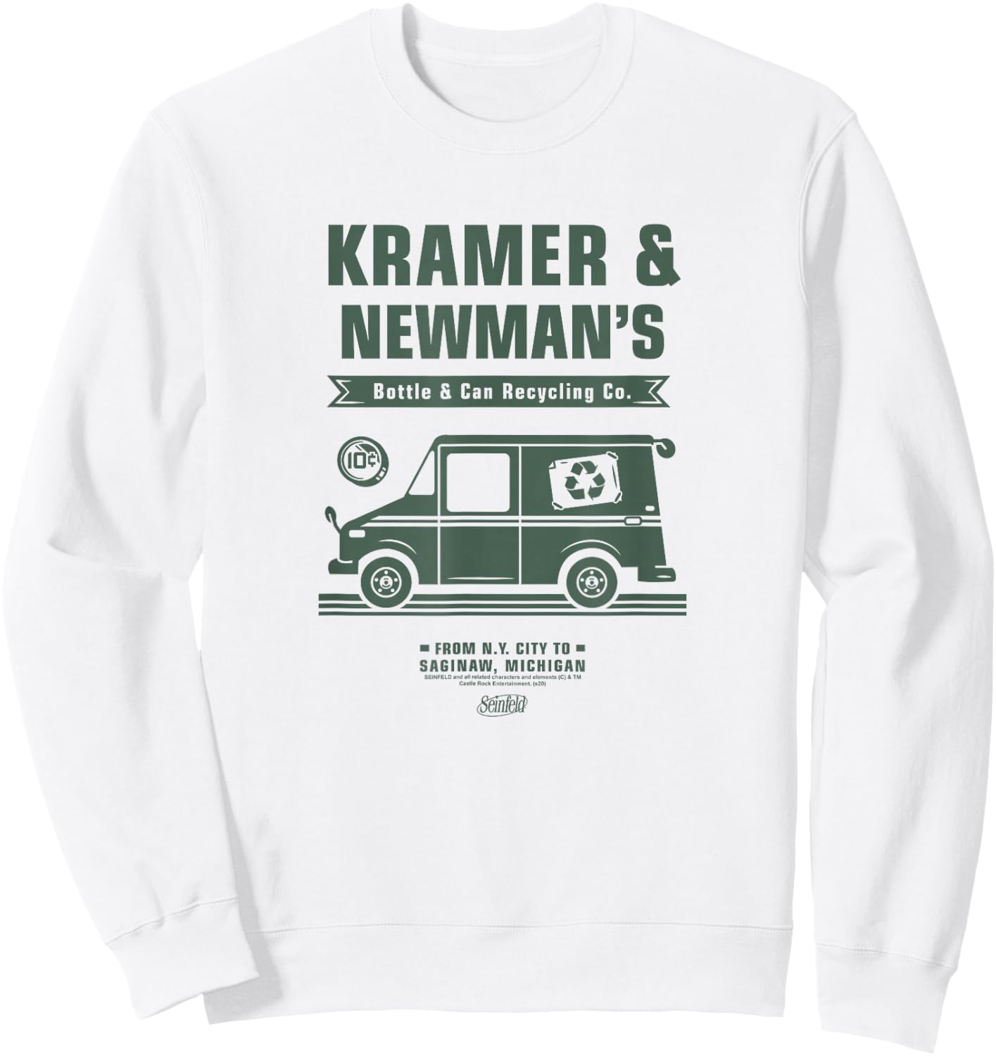 Seinfeld Kramer's & Newman's Bottle & Cap Recycling Co. Sweatshirt - Sweatshirt | White