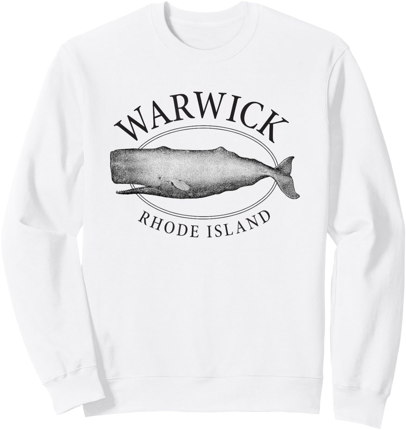 Warwick Rhode Island Vintage Whale Design Sweatshirt - Sweatshirt | White