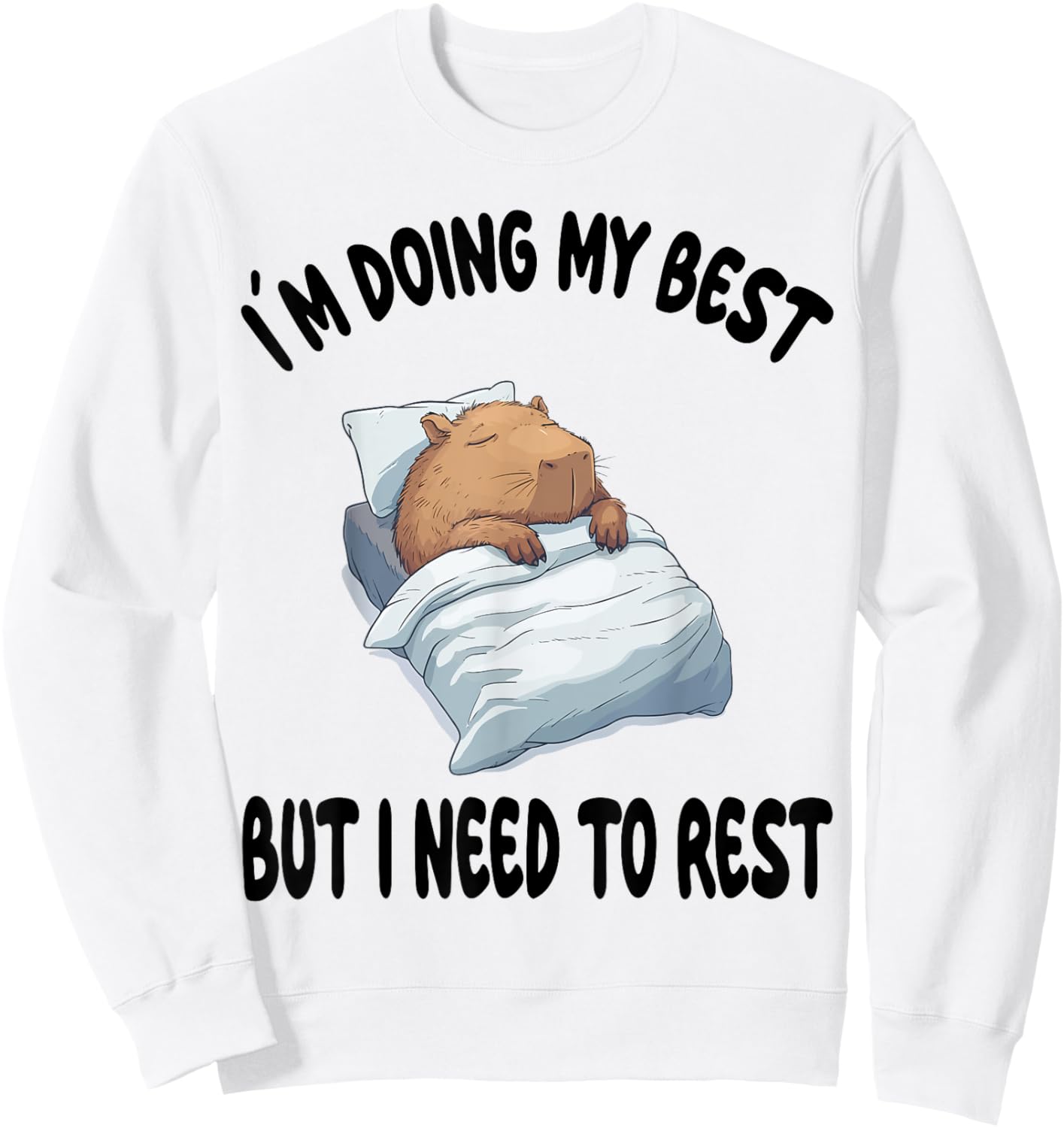Capybara Official Sleepshirt Pajamas Nightgown Sweatshirt - Sweatshirt | White