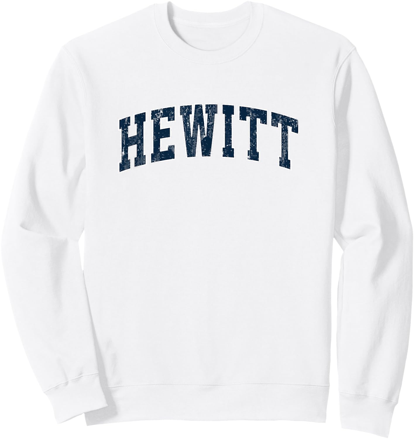 Hewitt Texas TX Vintage Sports Design Navy Design Sweatshirt - Sweatshirt | White
