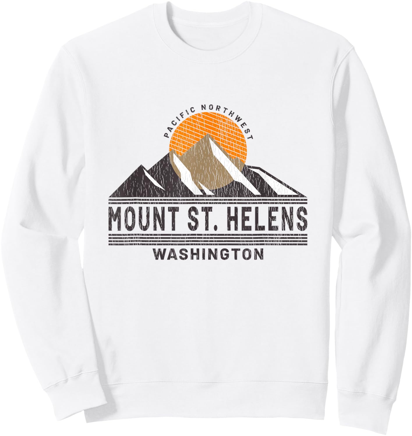 Vintage Mount St. Helens Washington - Mountain Souvenir Sweatshirt - Sweatshirt | White