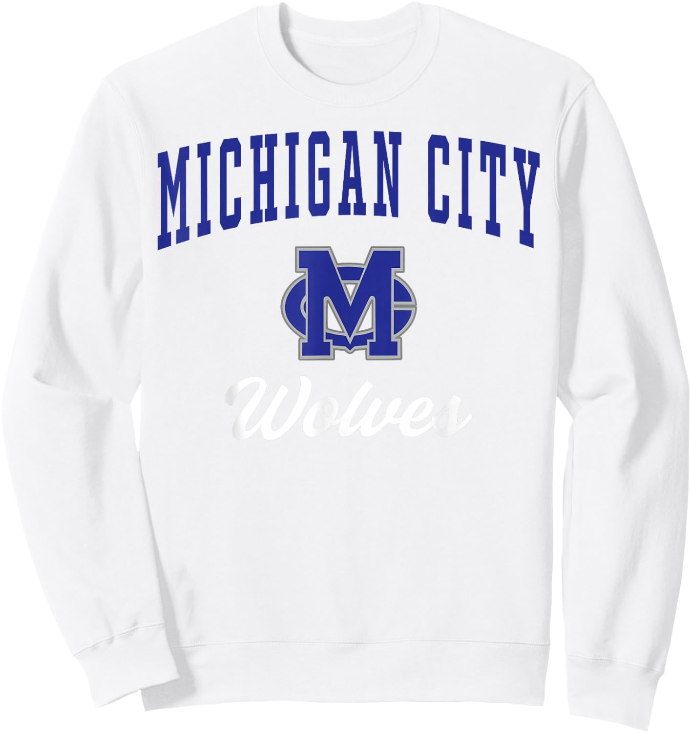 Michigan City High School Wolves Sweatshirt - Sweatshirt | White