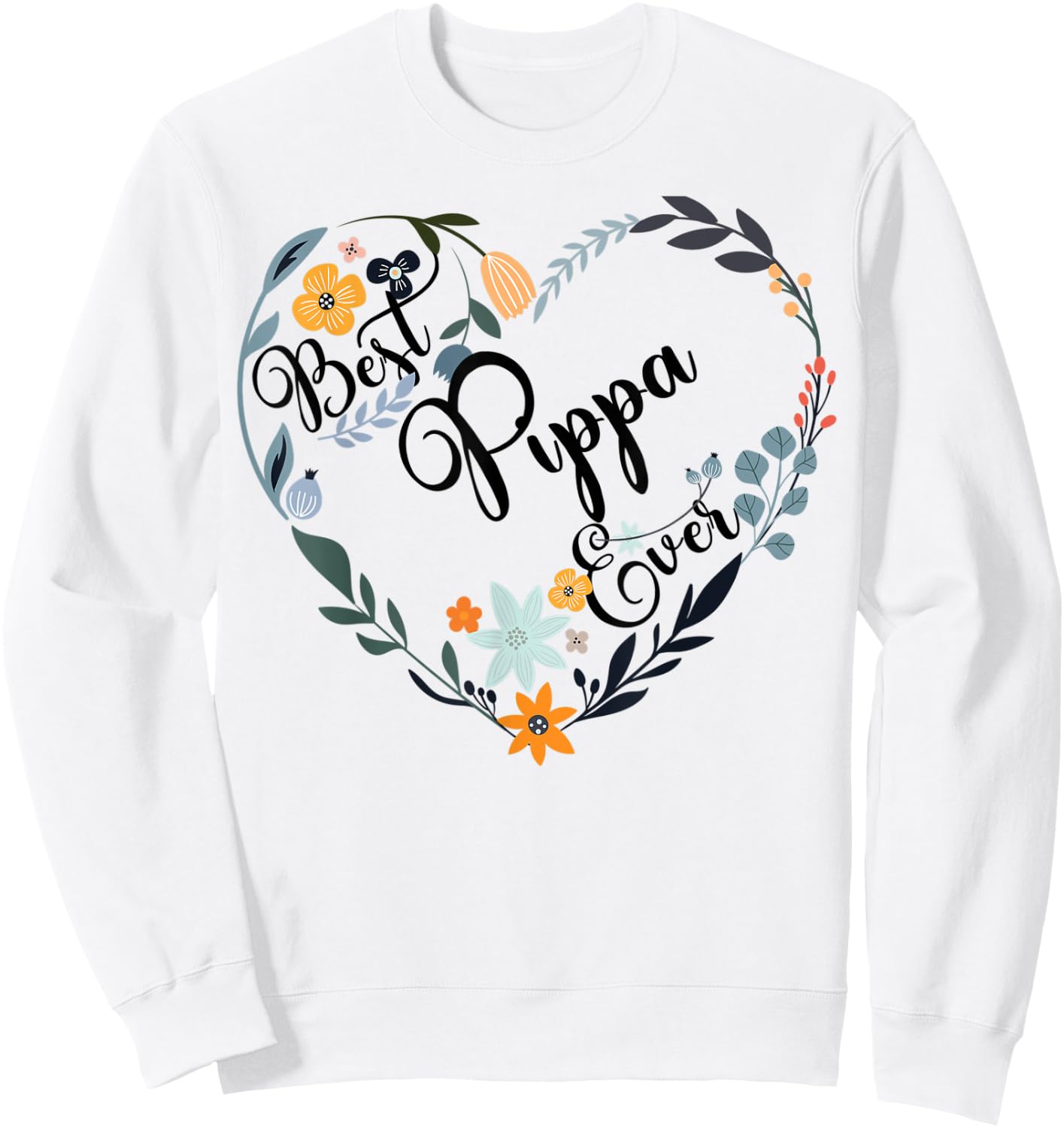Best Pippa Ever Heart Flower Blessed Grandma Mother's Day Sweatshirt - Sweatshirt | White