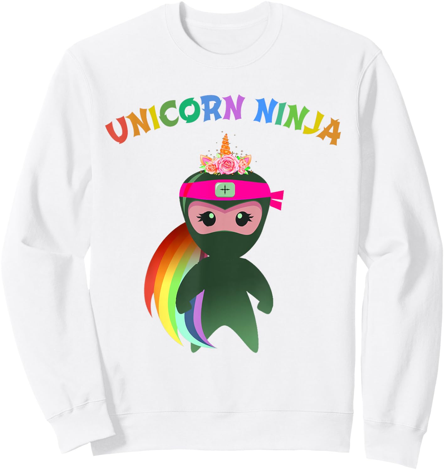 Funny Unicorn Ninja Disguise Spy Girls Kids Teachers Squad Sweatshirt - Sweatshirt | White