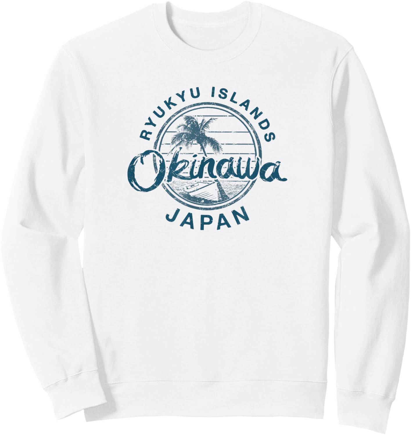 Okinawa Japan Retro Vintage Sweatshirt - Sweatshirt | White