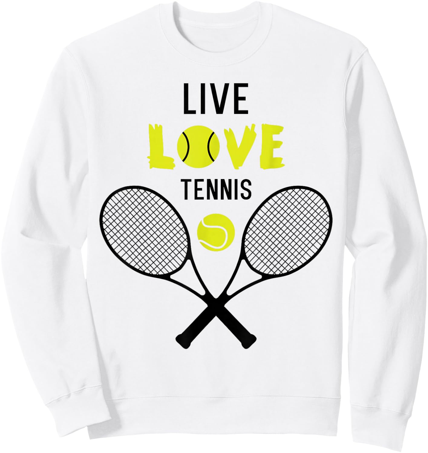 Live Love Tennis Funny Tennis Player Tennis Coach Gift Sweatshirt - Sweatshirt | White