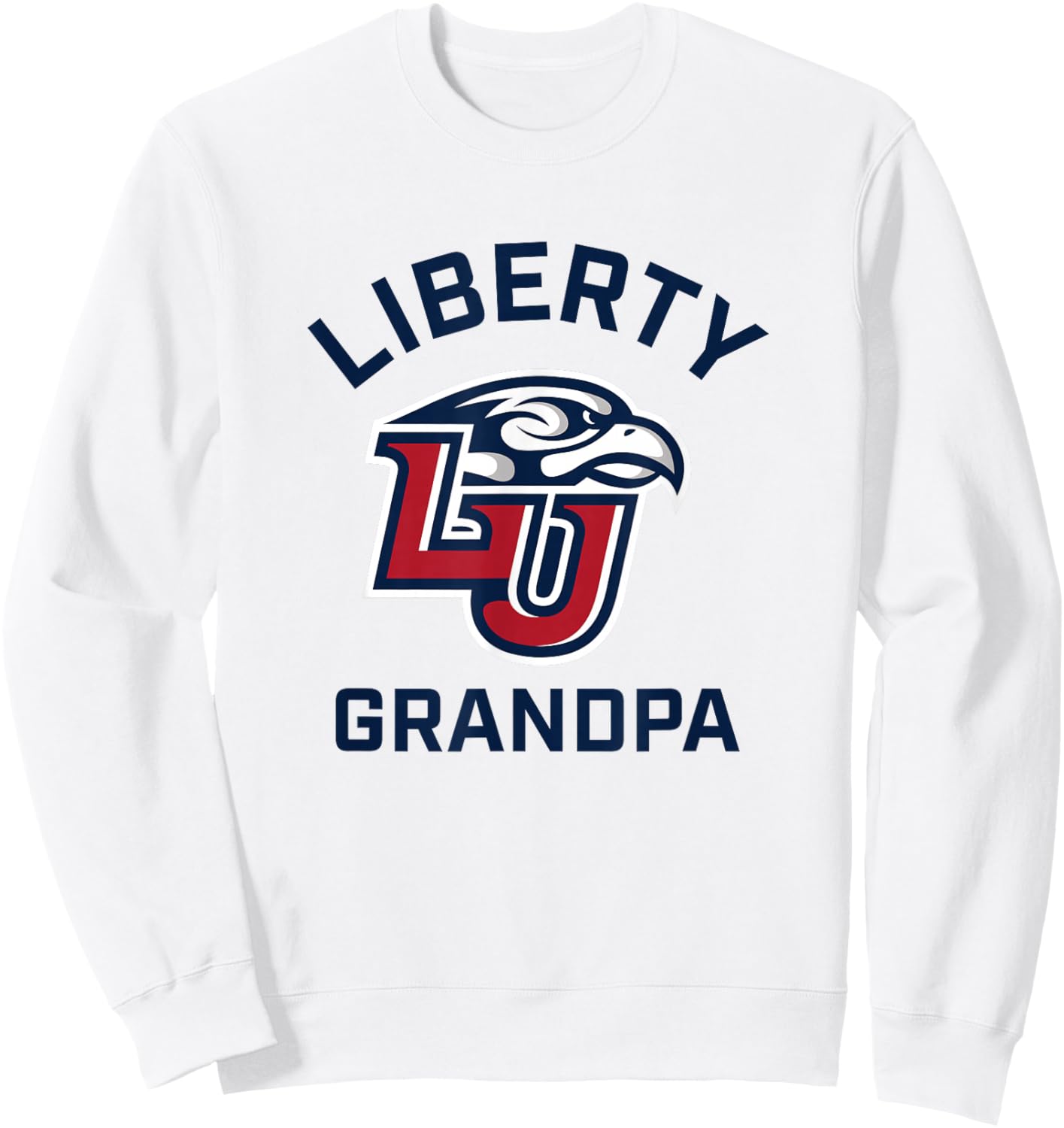 Liberty University Flames Arched Grandpa Sweatshirt - Sweatshirt | White