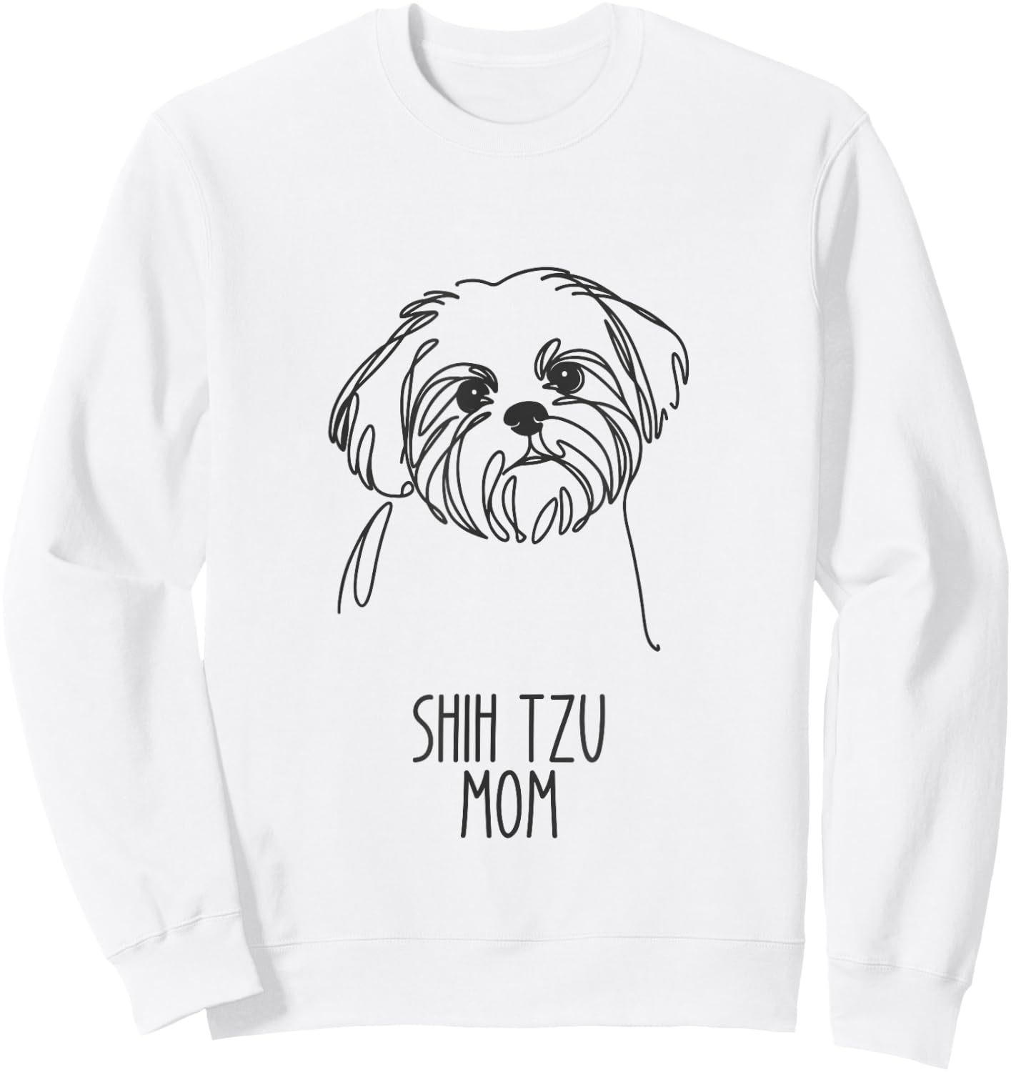 Line Art Best Dog Mom Women - Shih Tzu Sweatshirt - Sweatshirt | White