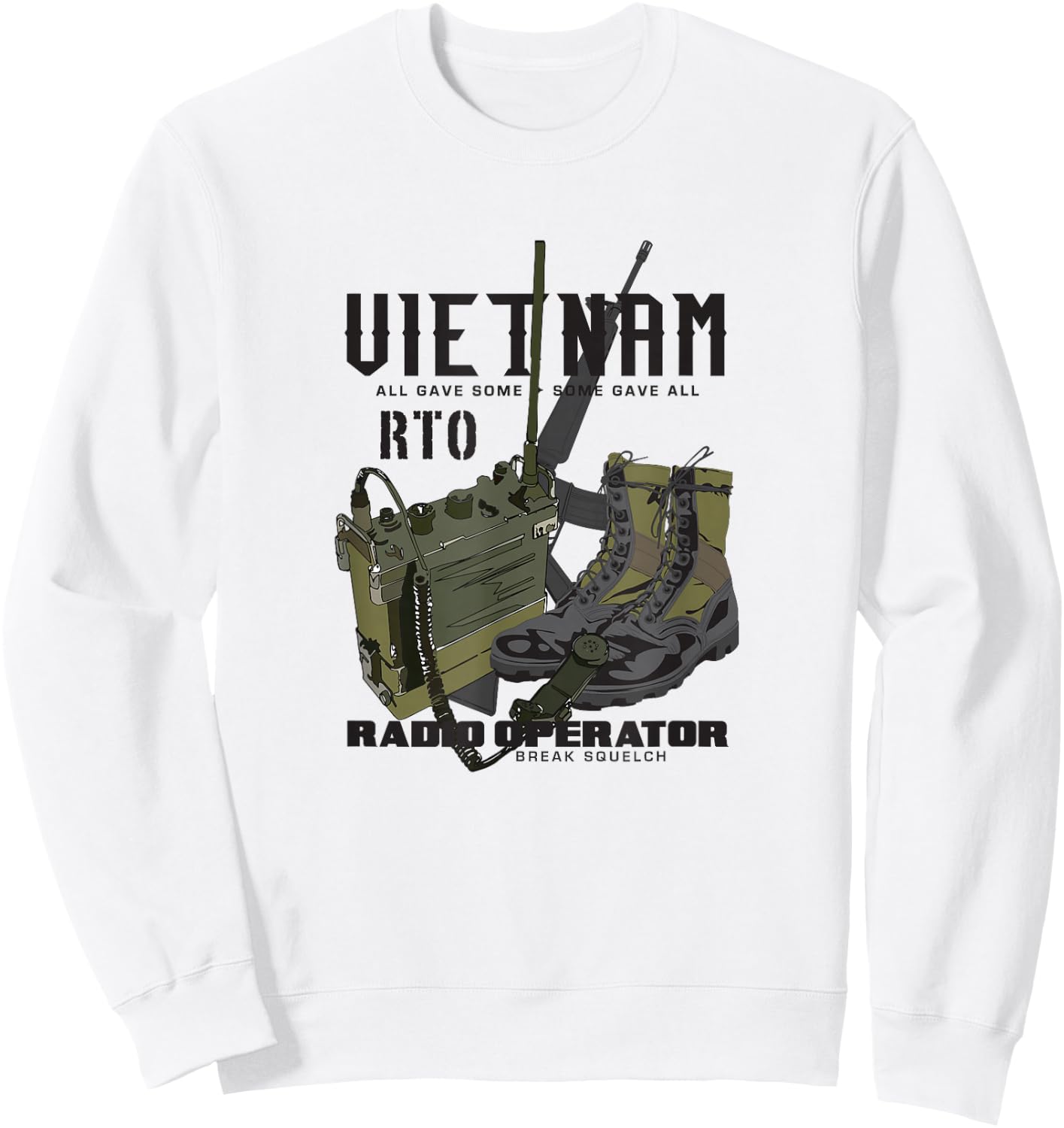 Vietnam Veteran Radio Operator Sweatshirt - Sweatshirt | White