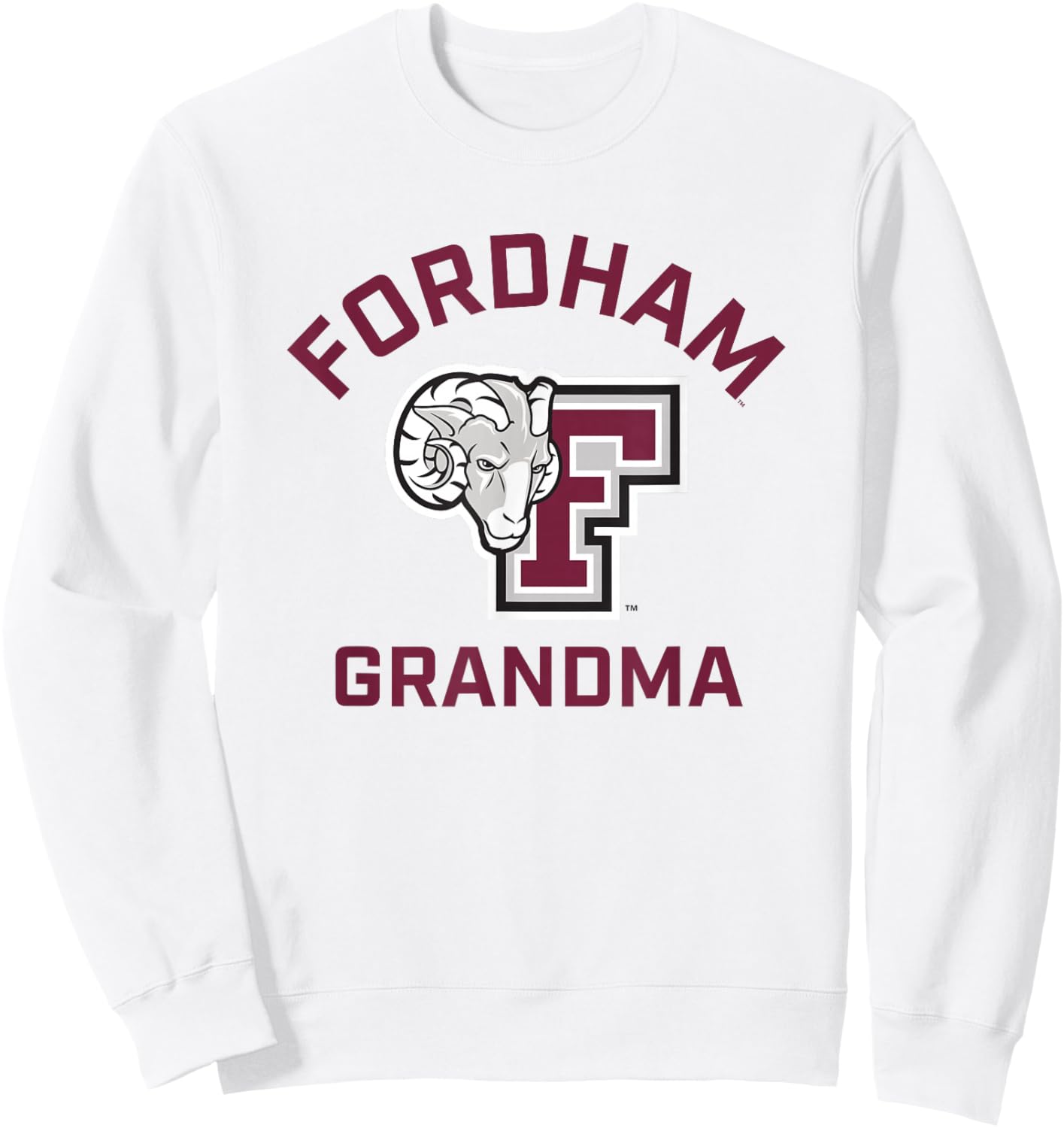 Fordham University Rams Arched Grandma Sweatshirt - Sweatshirt | White