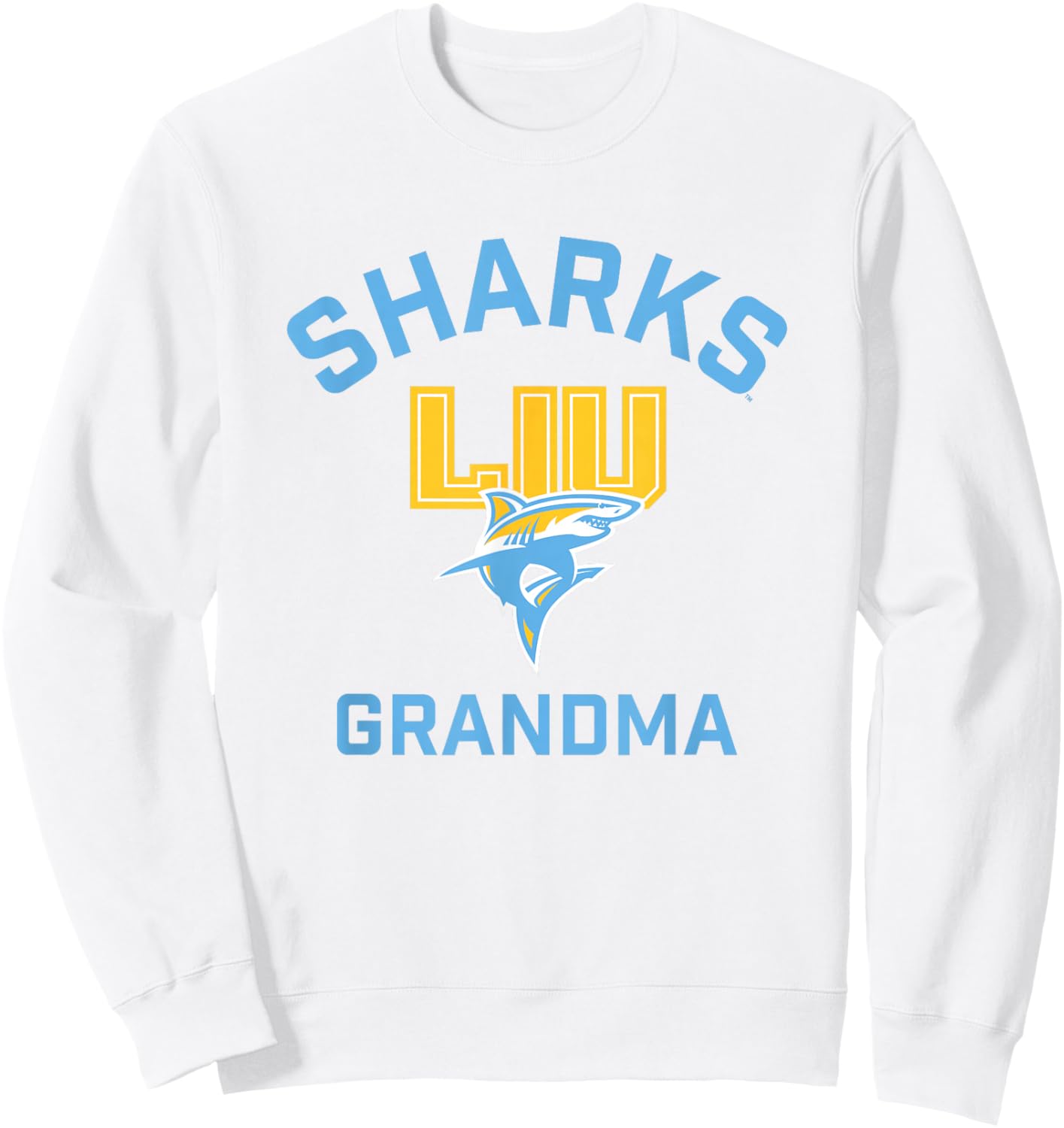 Long Island University LIU Blackbirds Arched Grandma Sweatshirt - Sweatshirt | White