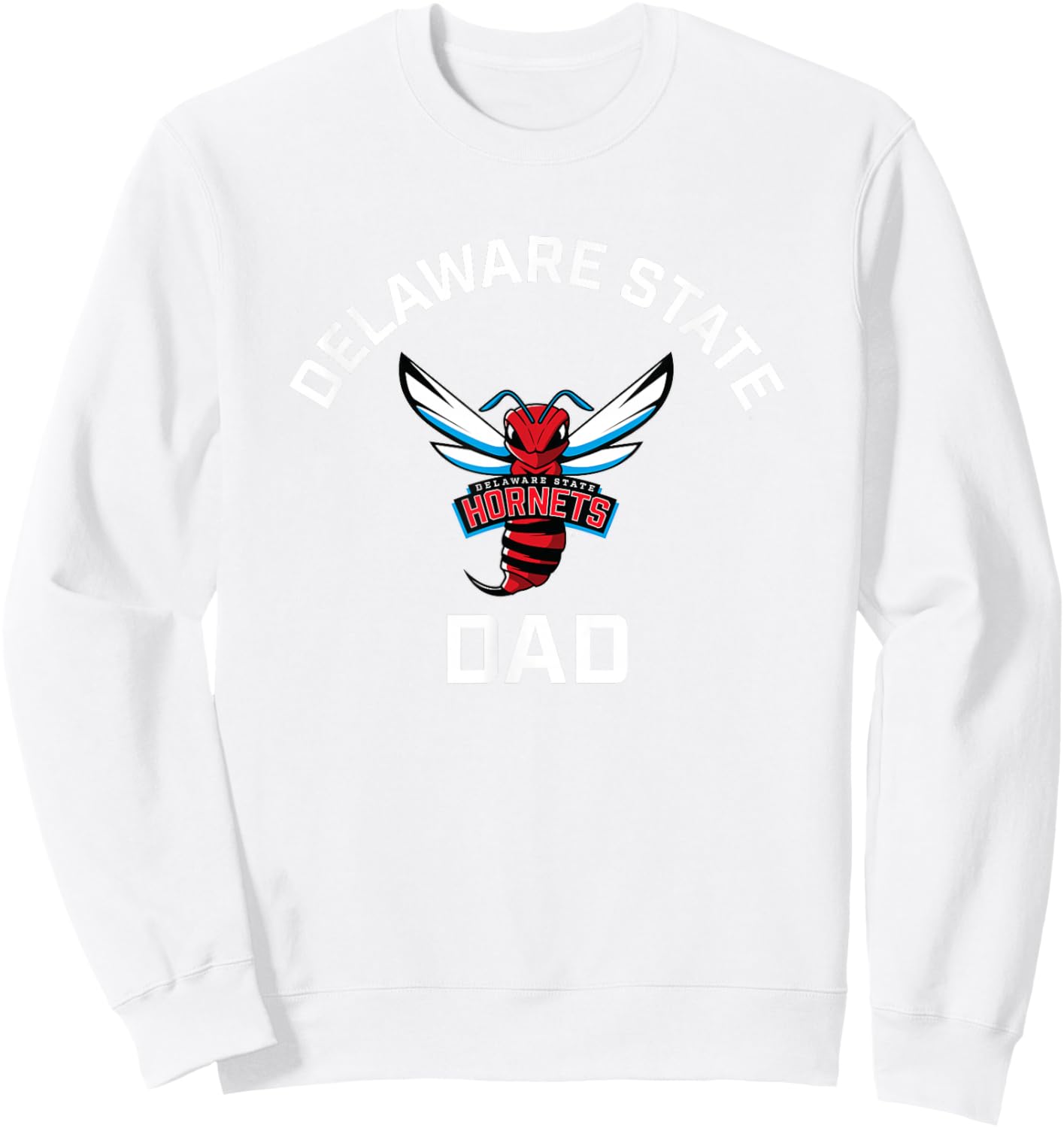 Delaware State University DSU Hornets Arched Dad Sweatshirt - Sweatshirt | White
