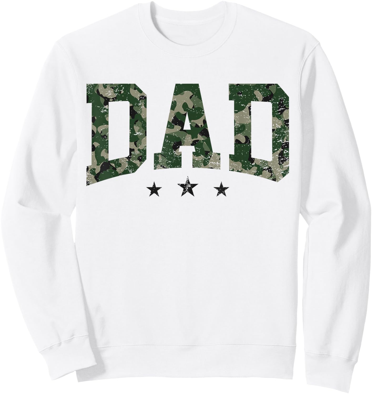 Camo Dad Father's Day Vintage Dad Daddy Camouflage Print Sweatshirt - Sweatshirt | White