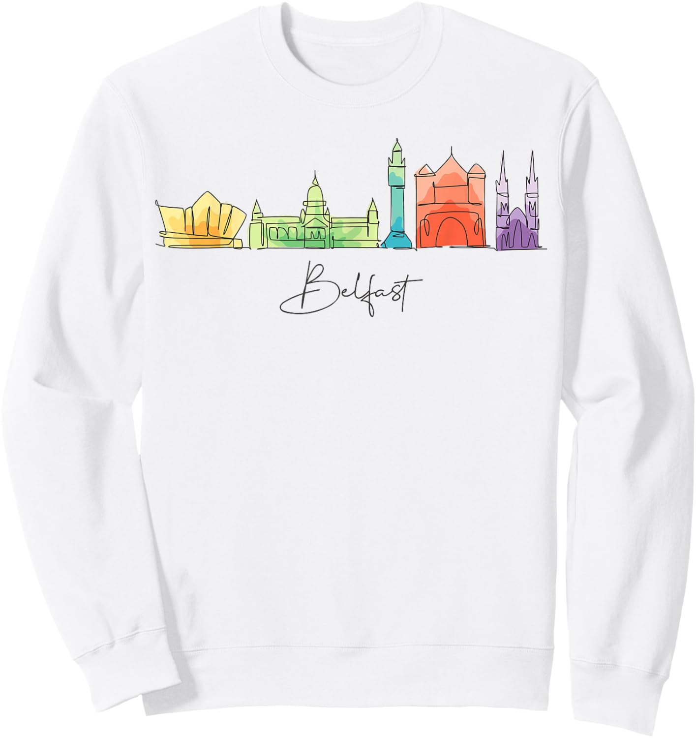 Travel Europe Nothern Ireland Belfast Vacation Souvenir Sweatshirt - Sweatshirt | White