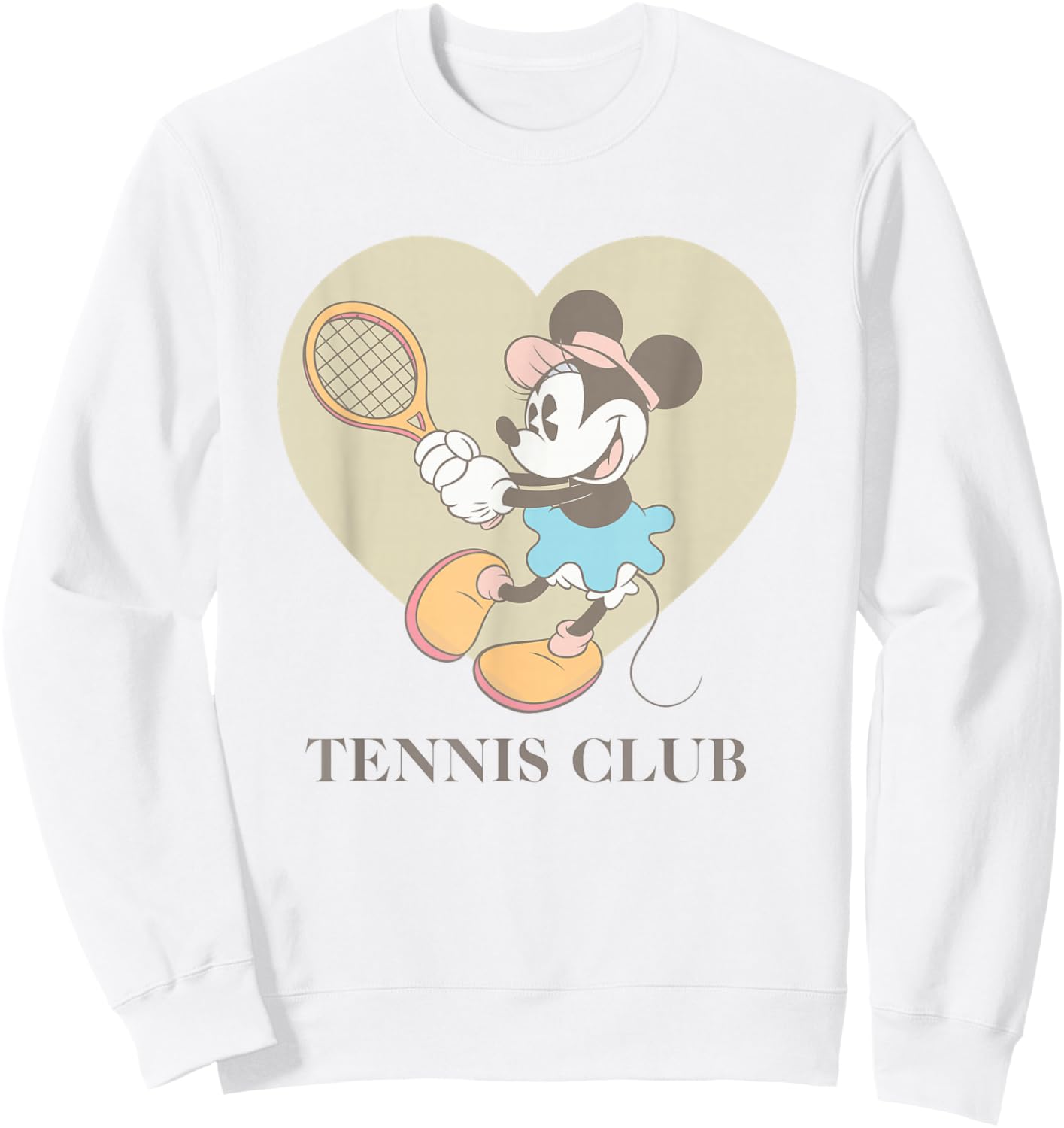 Disney Minnie Mouse Tennis Club Vintage Heart Portrait Sweatshirt - Sweatshirt | White