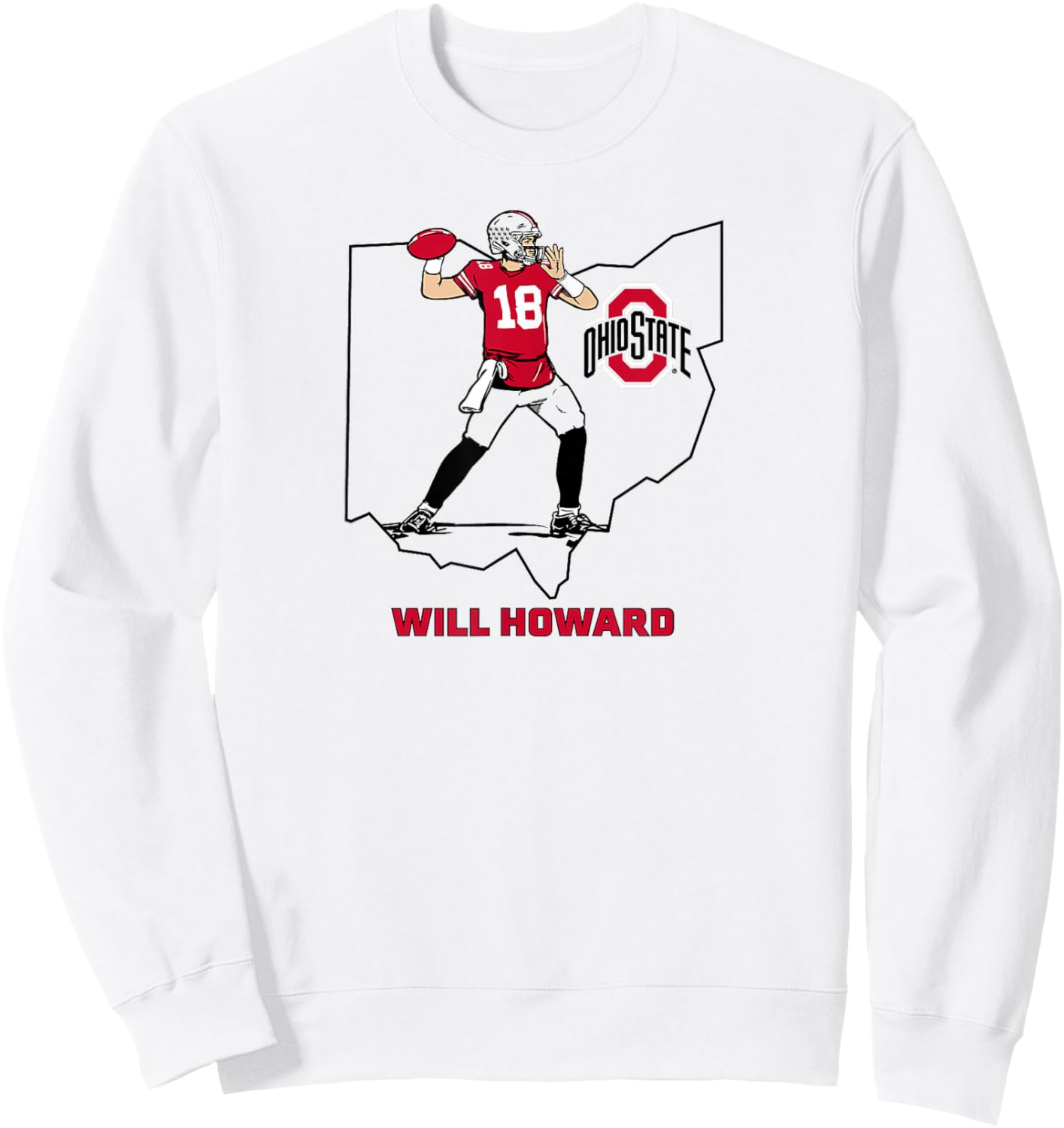 Ohio State Football: Will Howard State Star Sweatshirt - Sweatshirt | White