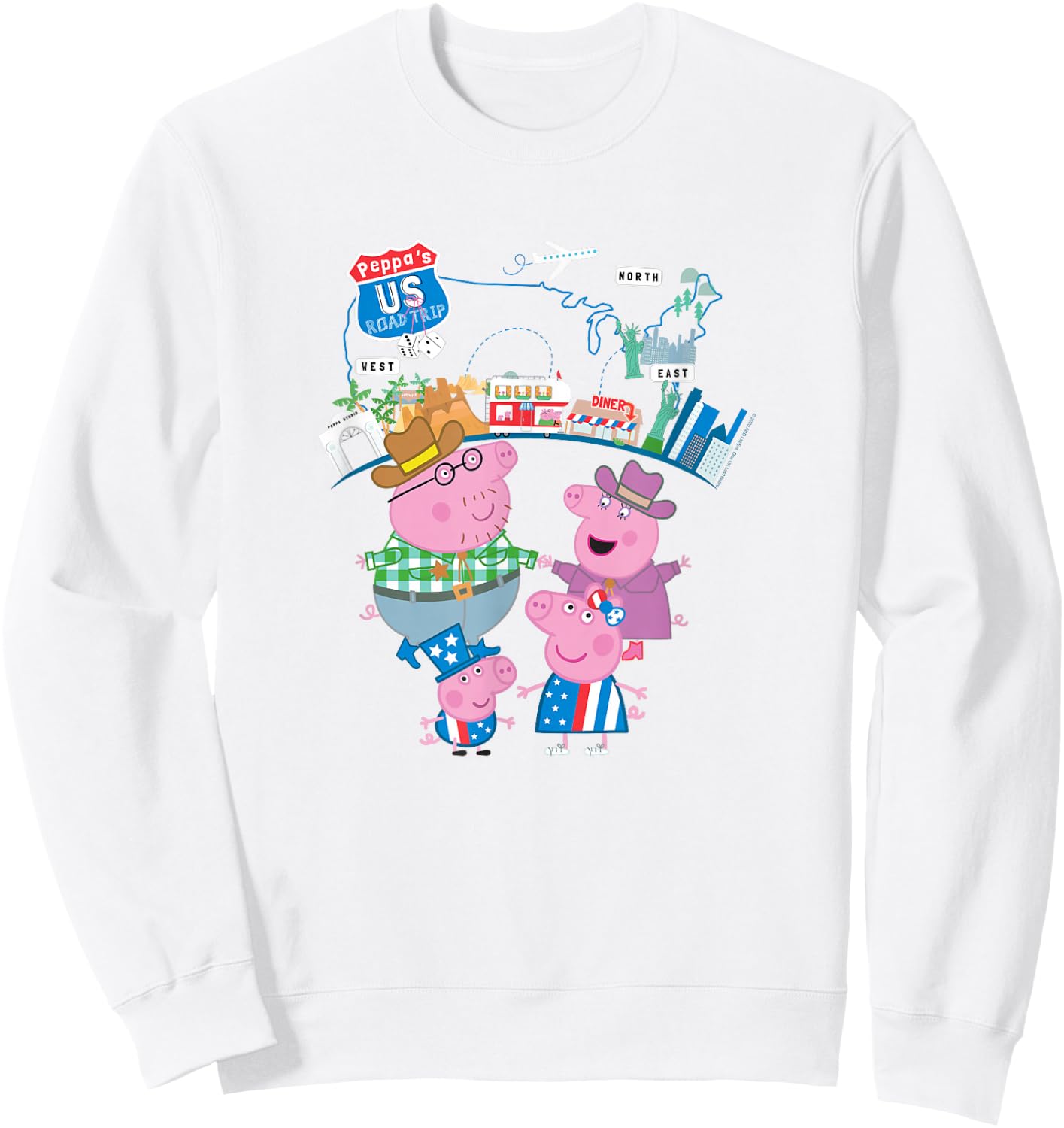 Peppa Pig Visits America US Road Trip Sweatshirt - Sweatshirt | White