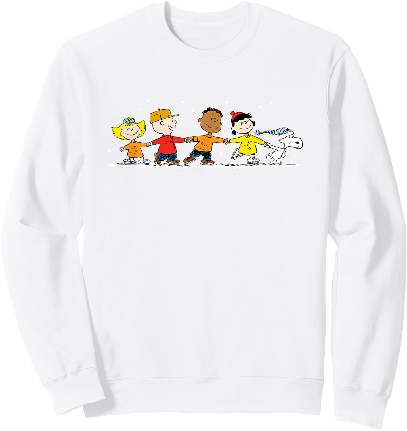 Peanuts - Snoopy Lucy Franklin Charlie Lucy Ice Skating Sweatshirt - Sweatshirt | White