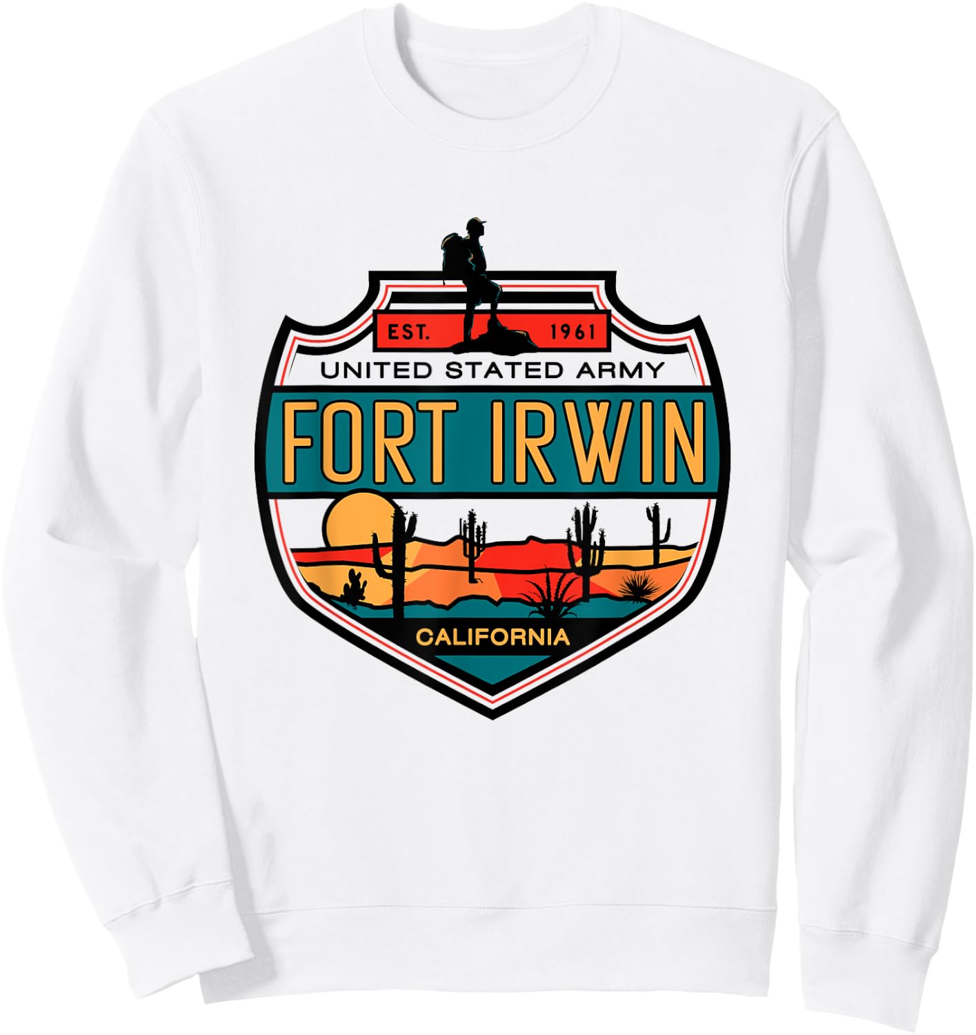 Fort Irwin Army United States Military Officially Licensed Sweatshirt - Sweatshirt | White