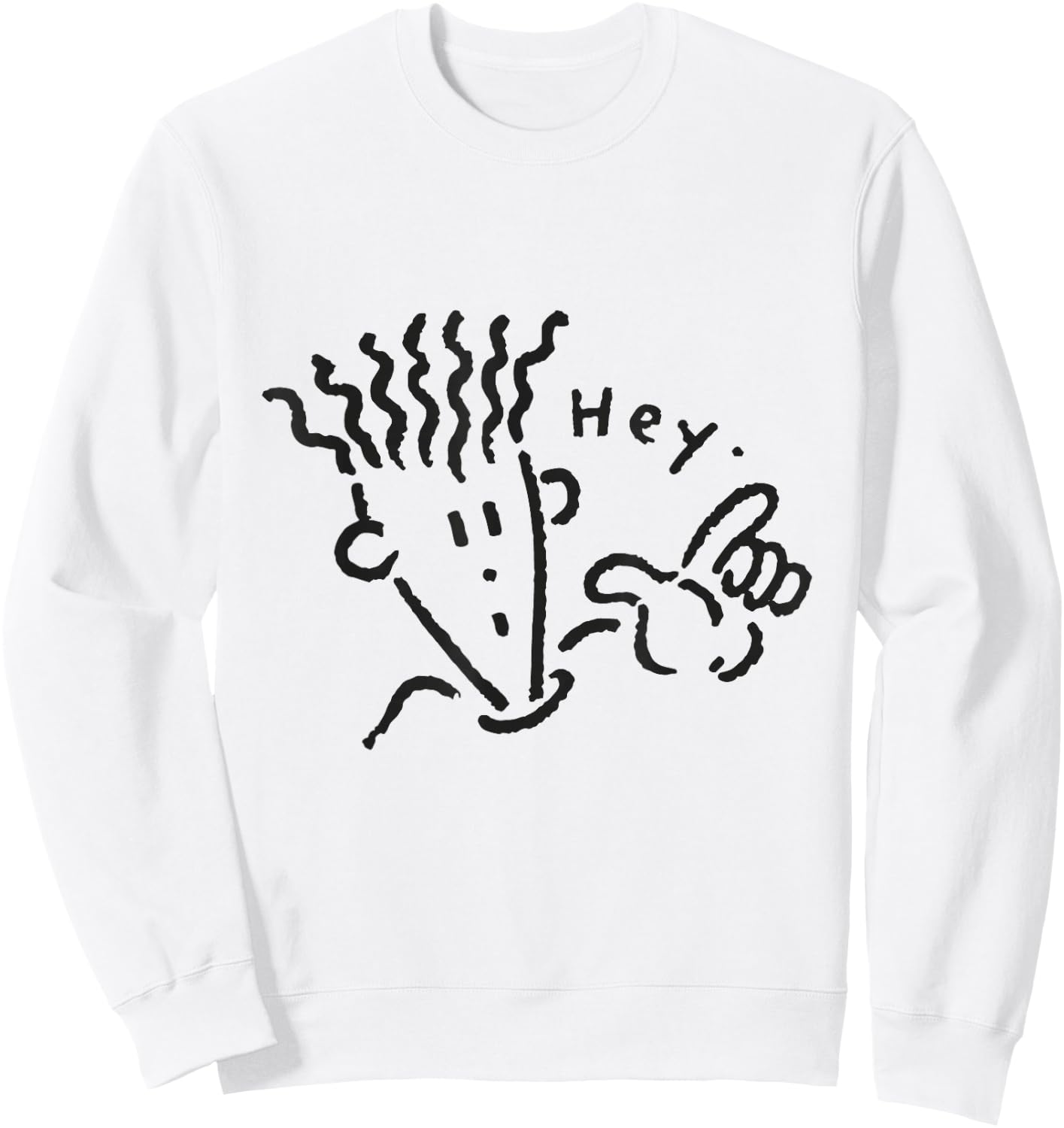 Fido Dido Grey Hey Points - Women's -Adults Classic Fit Short Sleeve Cotton, Polyester Blend - Small Sweatshirt - Sweatshirt | White