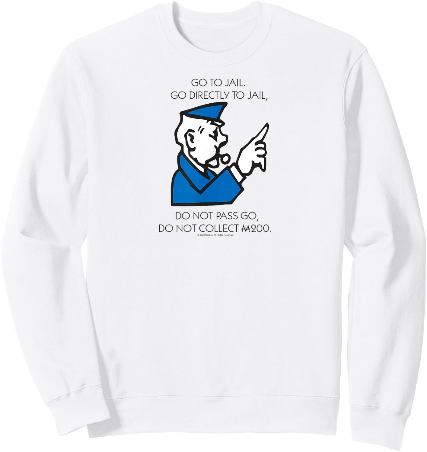 Monopoly Go Directly To Jail Game Board Vintage Logo Sweatshirt - Sweatshirt | White