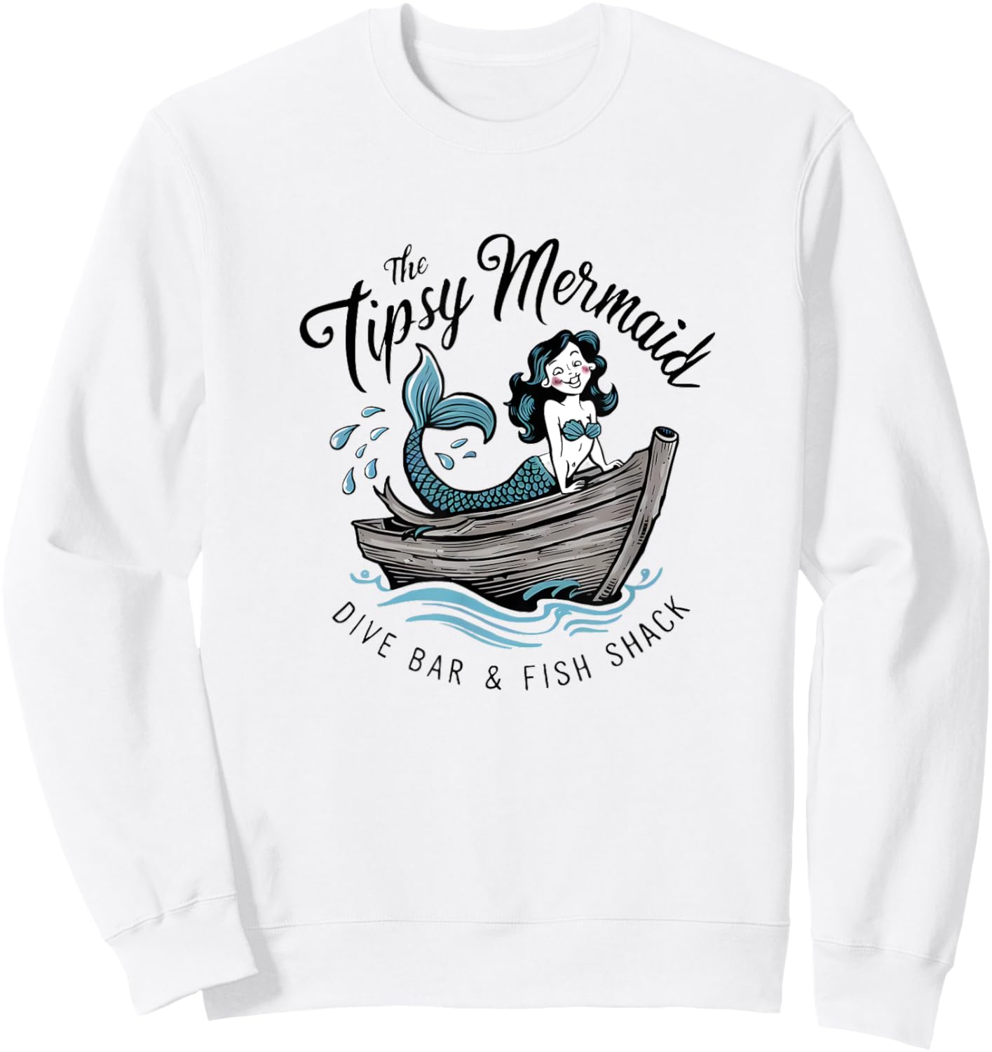 The Tipsy Mermaid Vintage Dive Bar & Fish Shack Sweatshirt - Sweatshirt | White