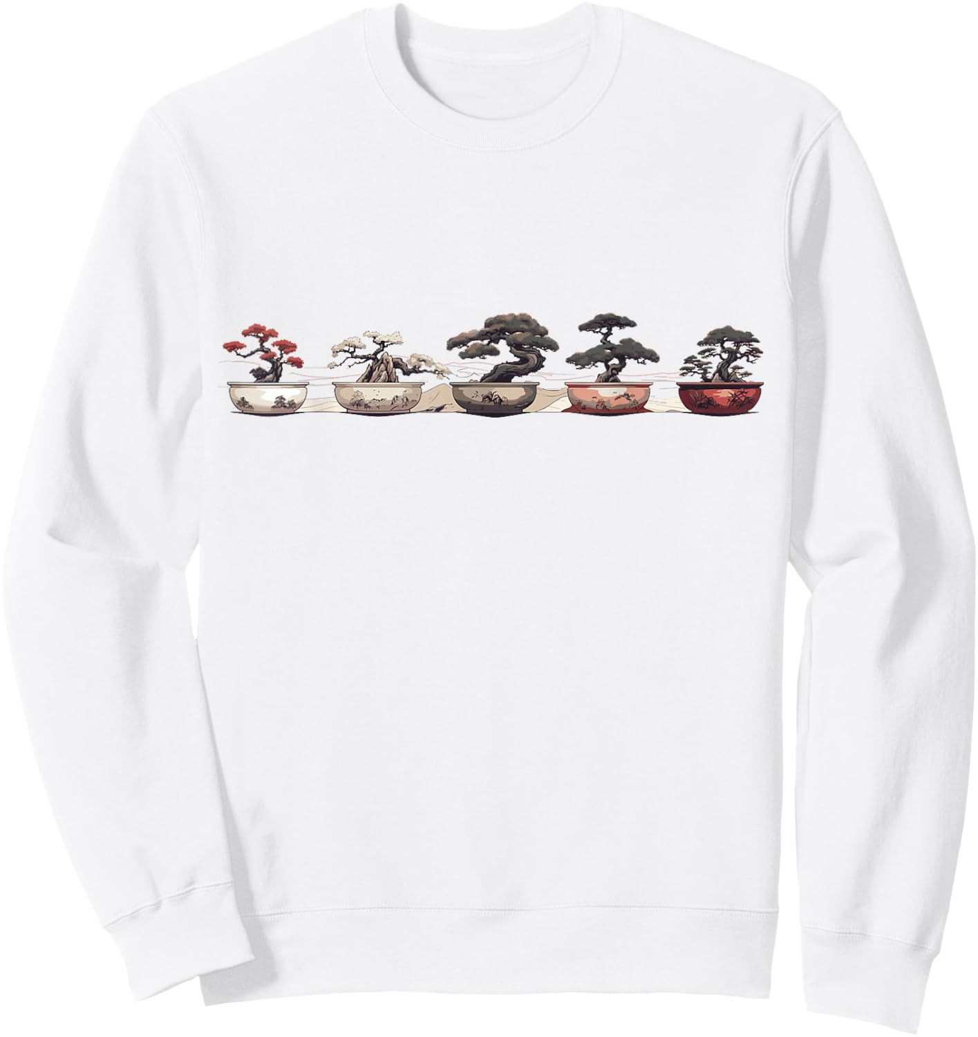 Bonsai Plants Bonsai Tree Accessories Shirts Bonsai Tree - Women's Casual Modern Nature Cartoon Bonsai Theme - White, Small Sweatshirt - Sweatshirt | White