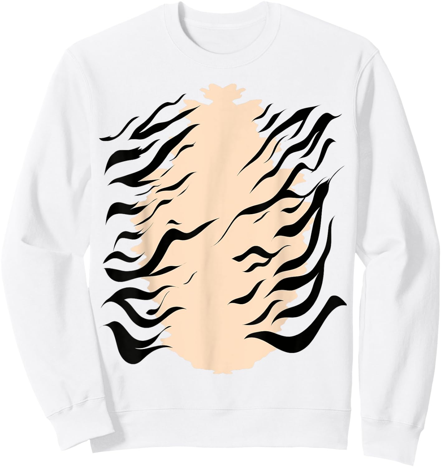 Orange Tiger Stripped Shirt Halloween Costume Sweatshirt - Sweatshirt | White