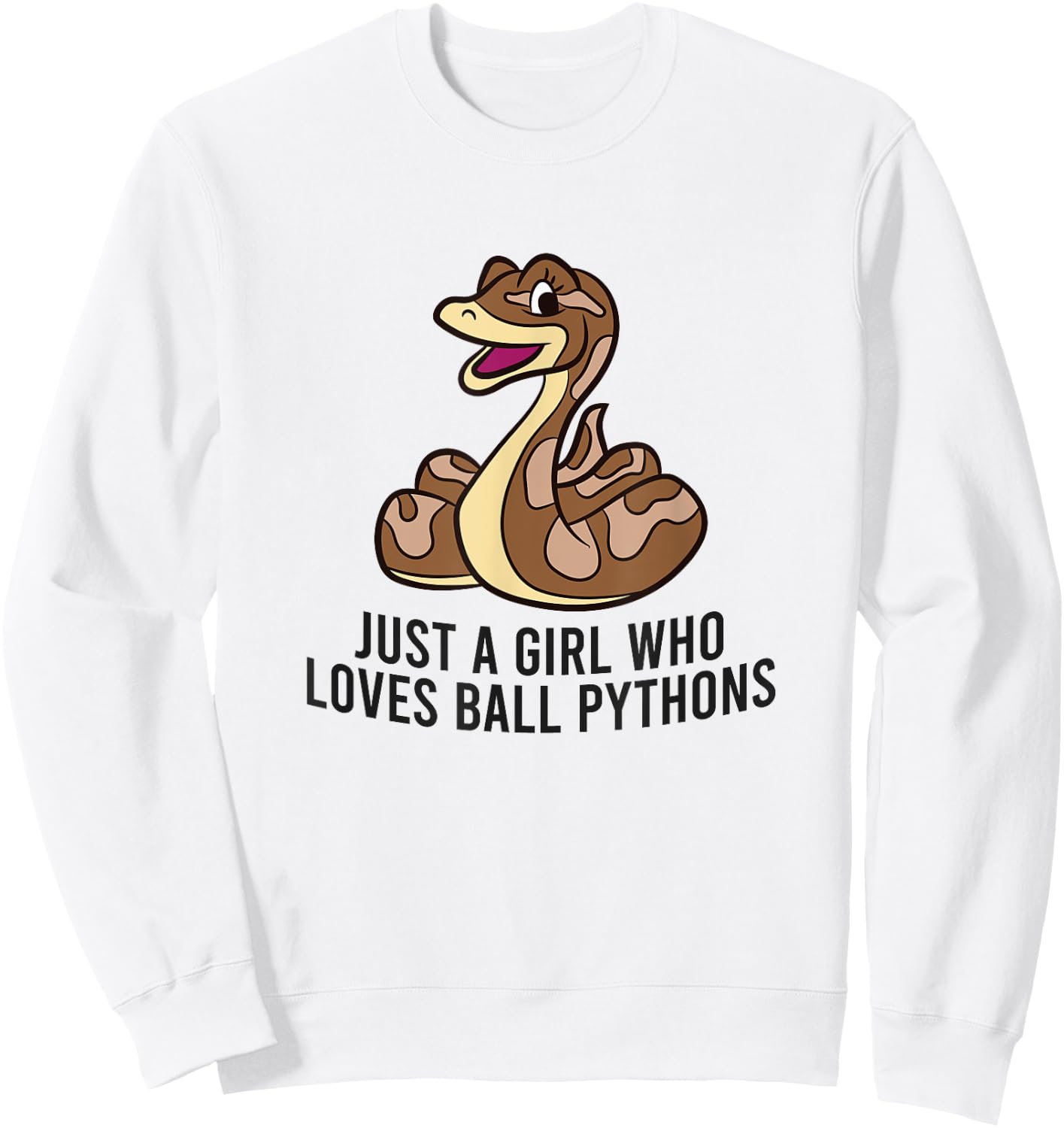 Just a Girl Who Loves Ball Python Snakes Sweatshirt - Sweatshirt | White