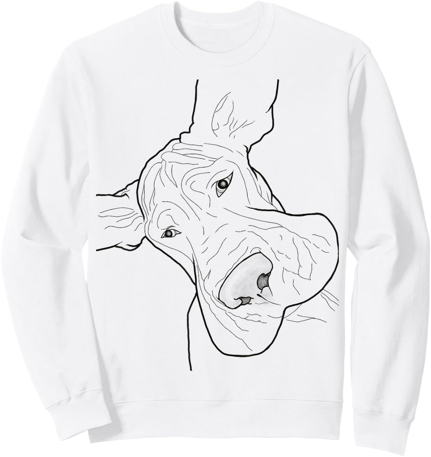 Funny Goofy Great Dane face Small Sweatshirt - Sweatshirt | White