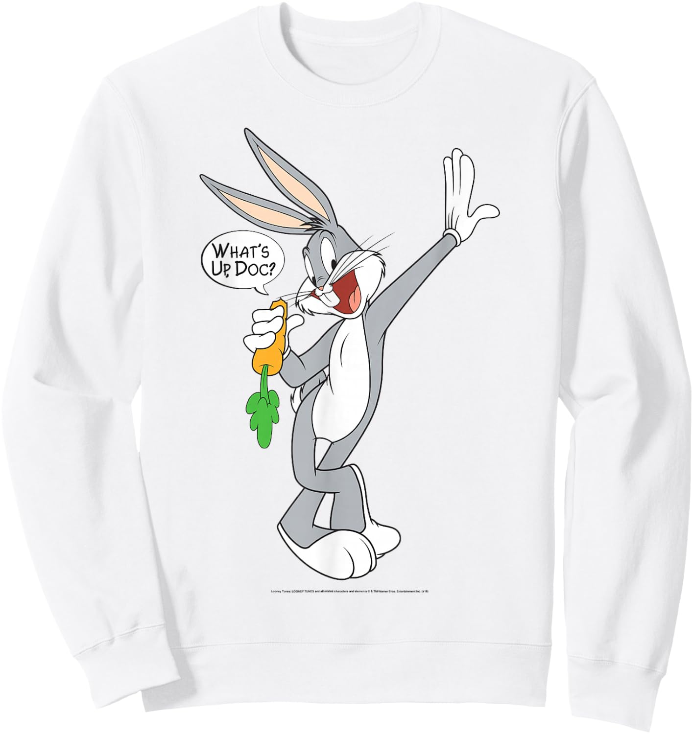 Looney Tunes Bugs Bunny What's Up Doc Portrait Small Sweatshirt - Sweatshirt | White