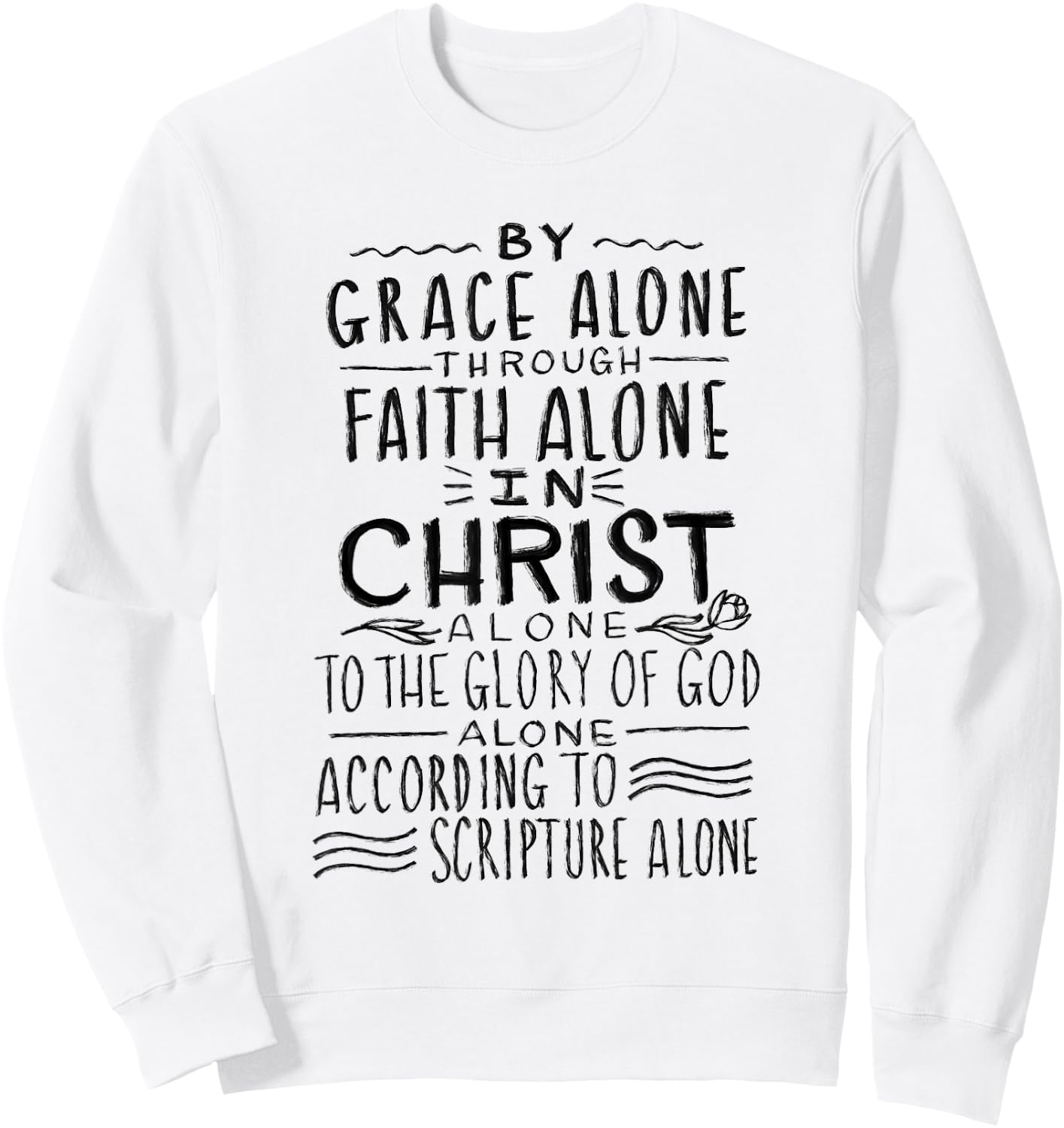 The 5 Solas - Calvinism Reformed Theology Sweatshirt - Sweatshirt | White