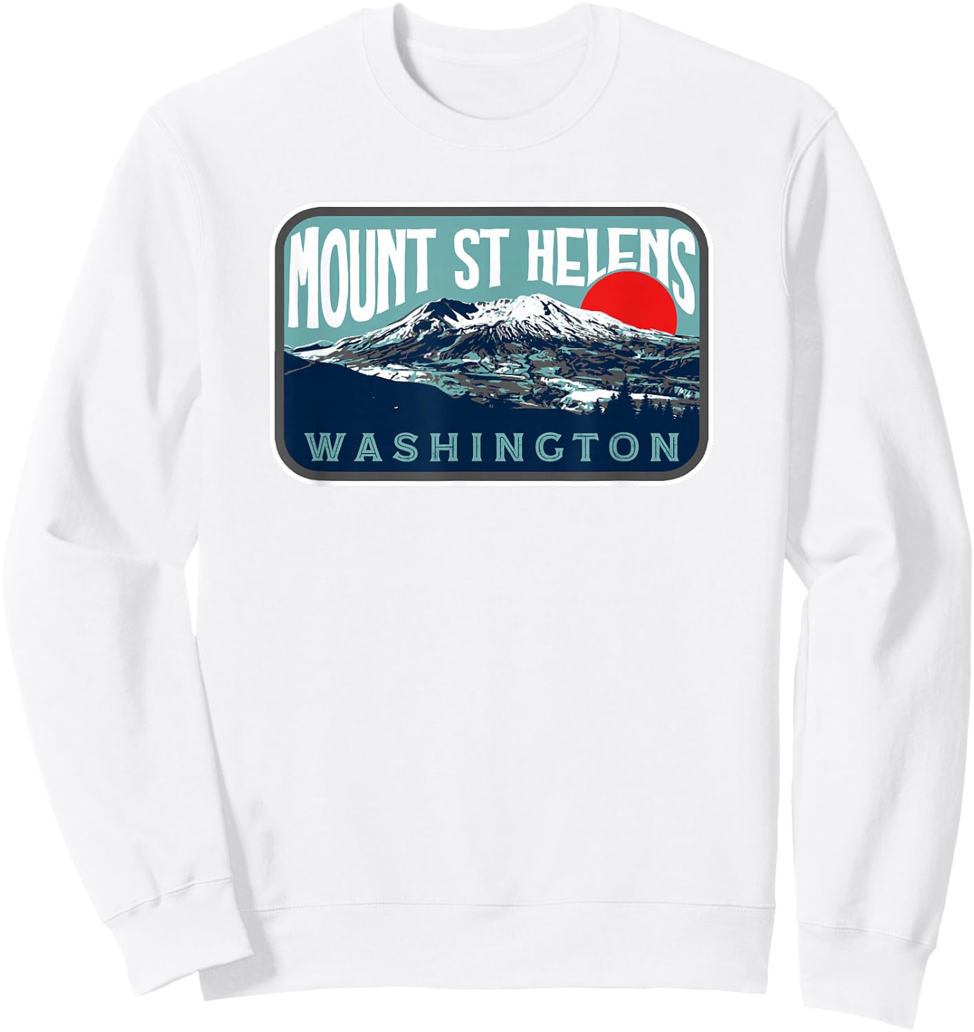 Vintage Mount Saint Helens Washington Retro Style Volcano Sweatshirt - Sweatshirt | White