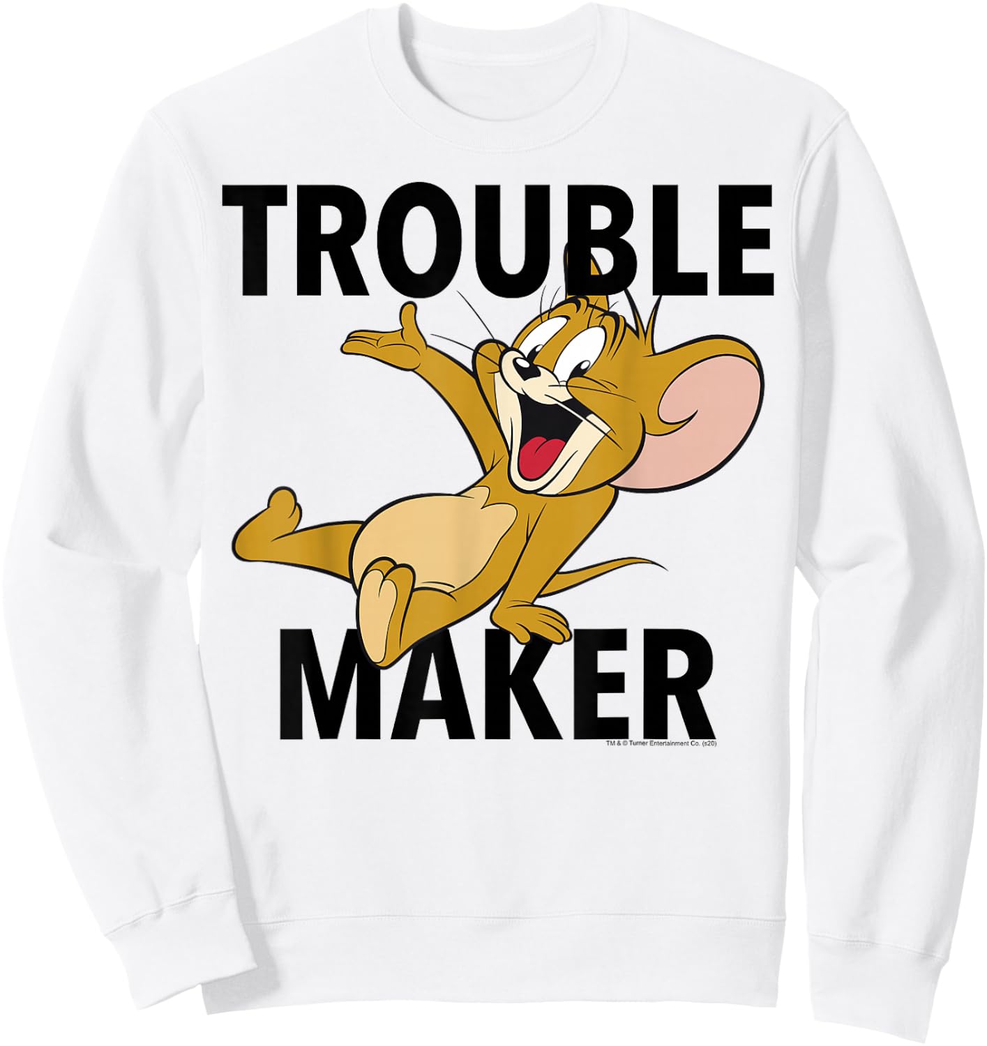 Tom and Jerry Trouble Maker Portrait Sweatshirt - Sweatshirt | White